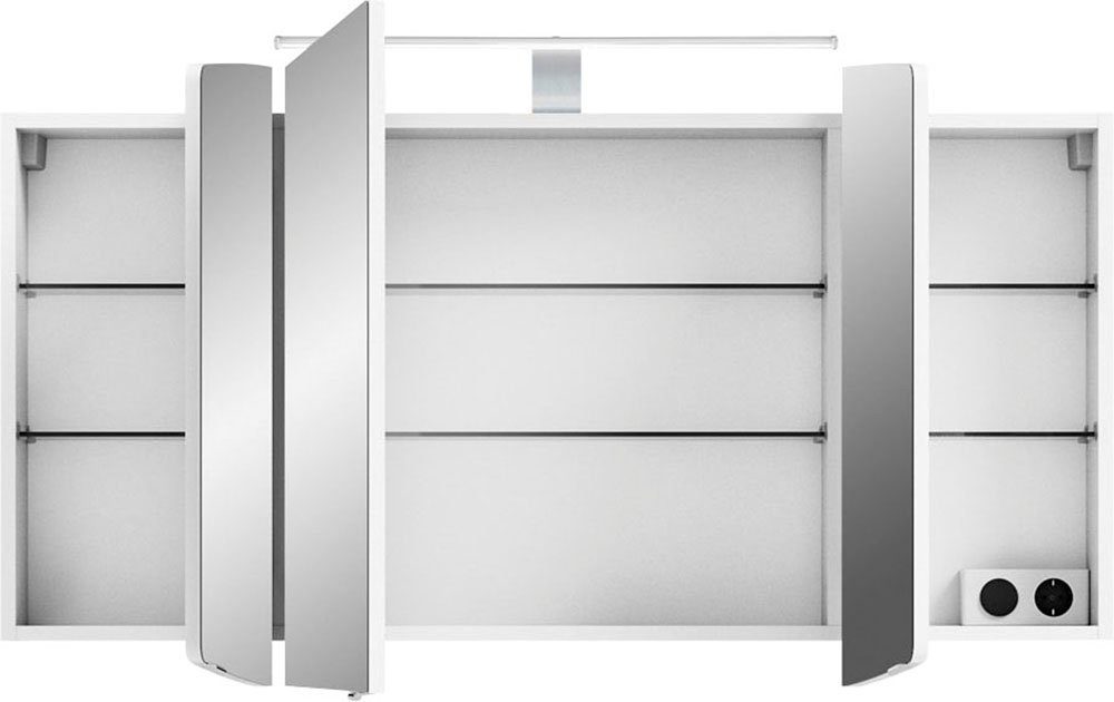 Saphir Spiegelkast Cassca Sprint badkamermeubel, 3 spiegeldeuren, 6 legplanken, 120 cm breed