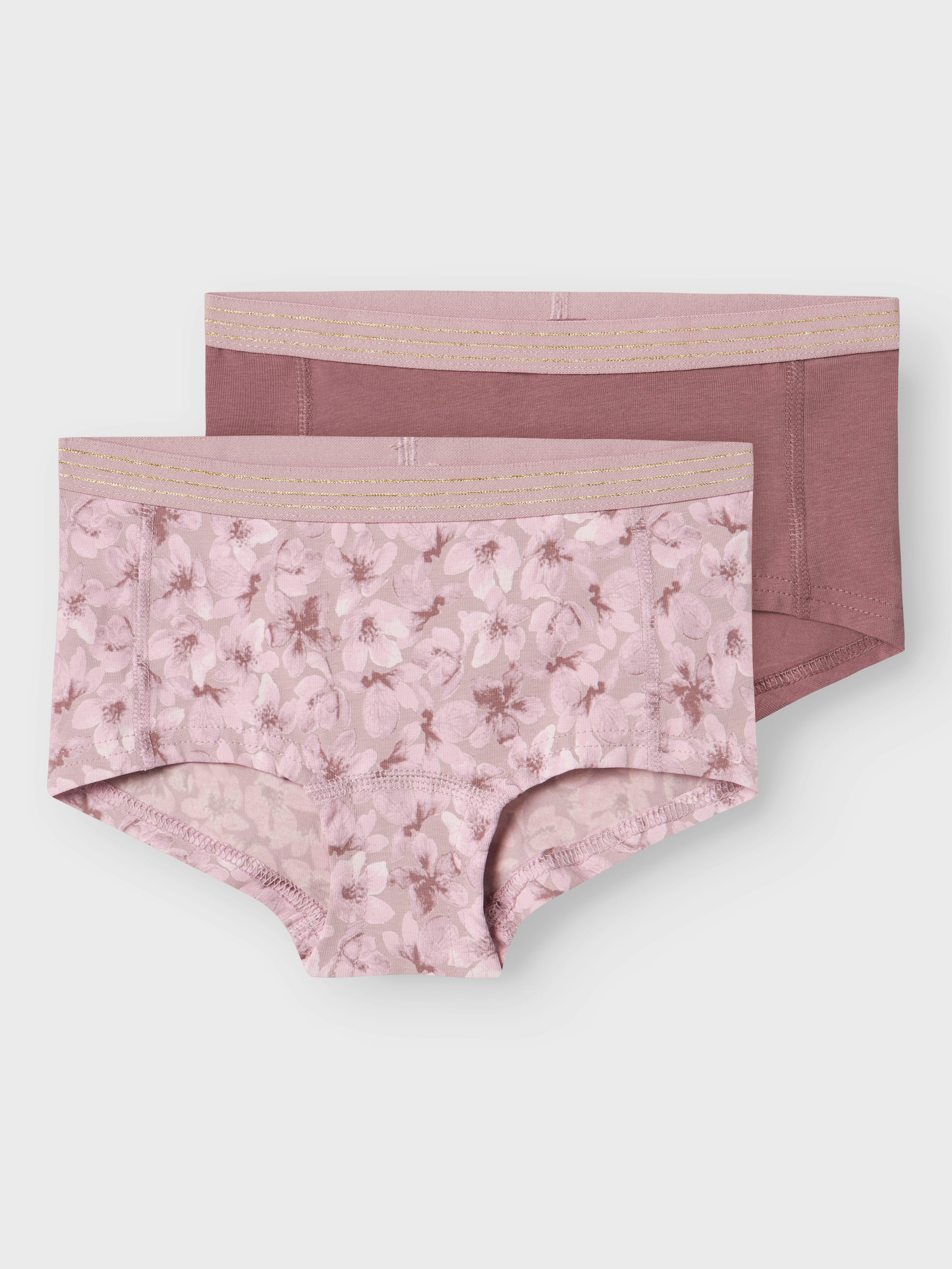 Name It Boxershort NKFHIPSTER 2P MAUVE FLOWER NOOS (set 2 stuks)