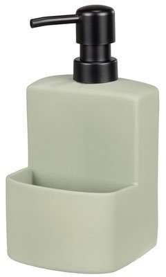 WENKO Dispenser voor afwasmiddel Model Festival van keramiek, soft-touch coating, met afwasponsvak, 380 ml