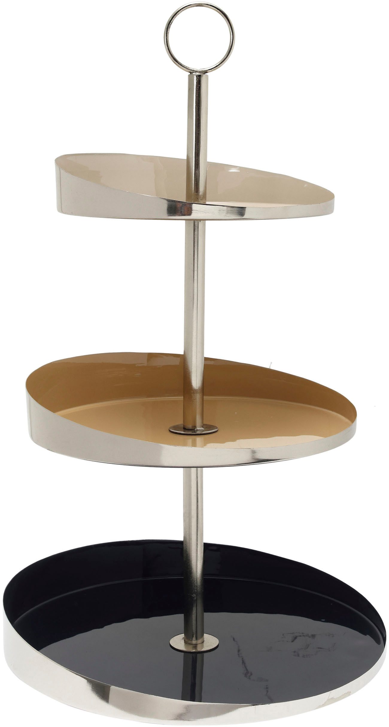 Kayoom Etagère Etagere Art Deco 2125 Handwerk, 3-laags serveerplateau van ijzer, kleurrijk gelakt