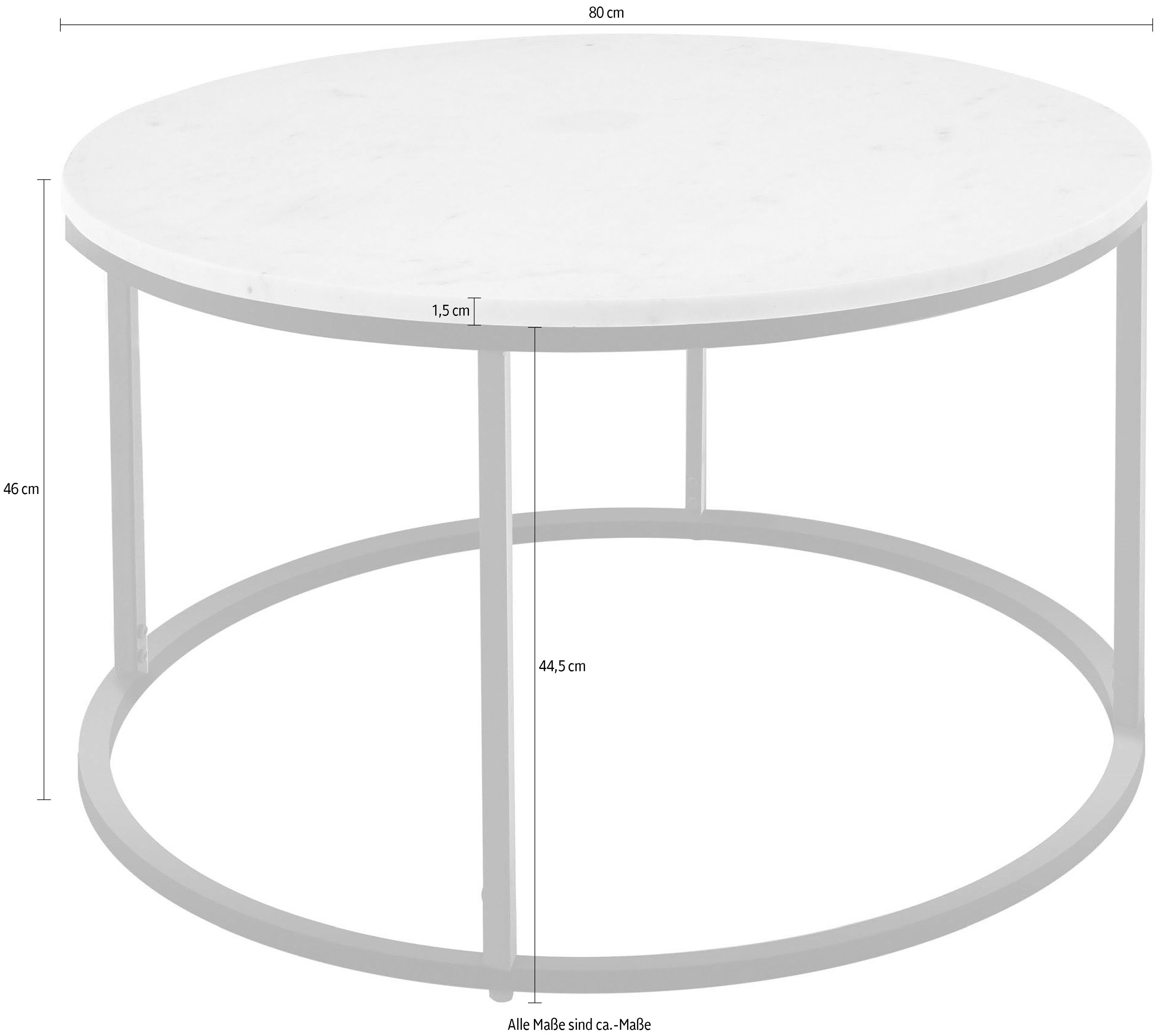 Stolkom Salontafel Belfort rond marmer, tafel in wit of zwart