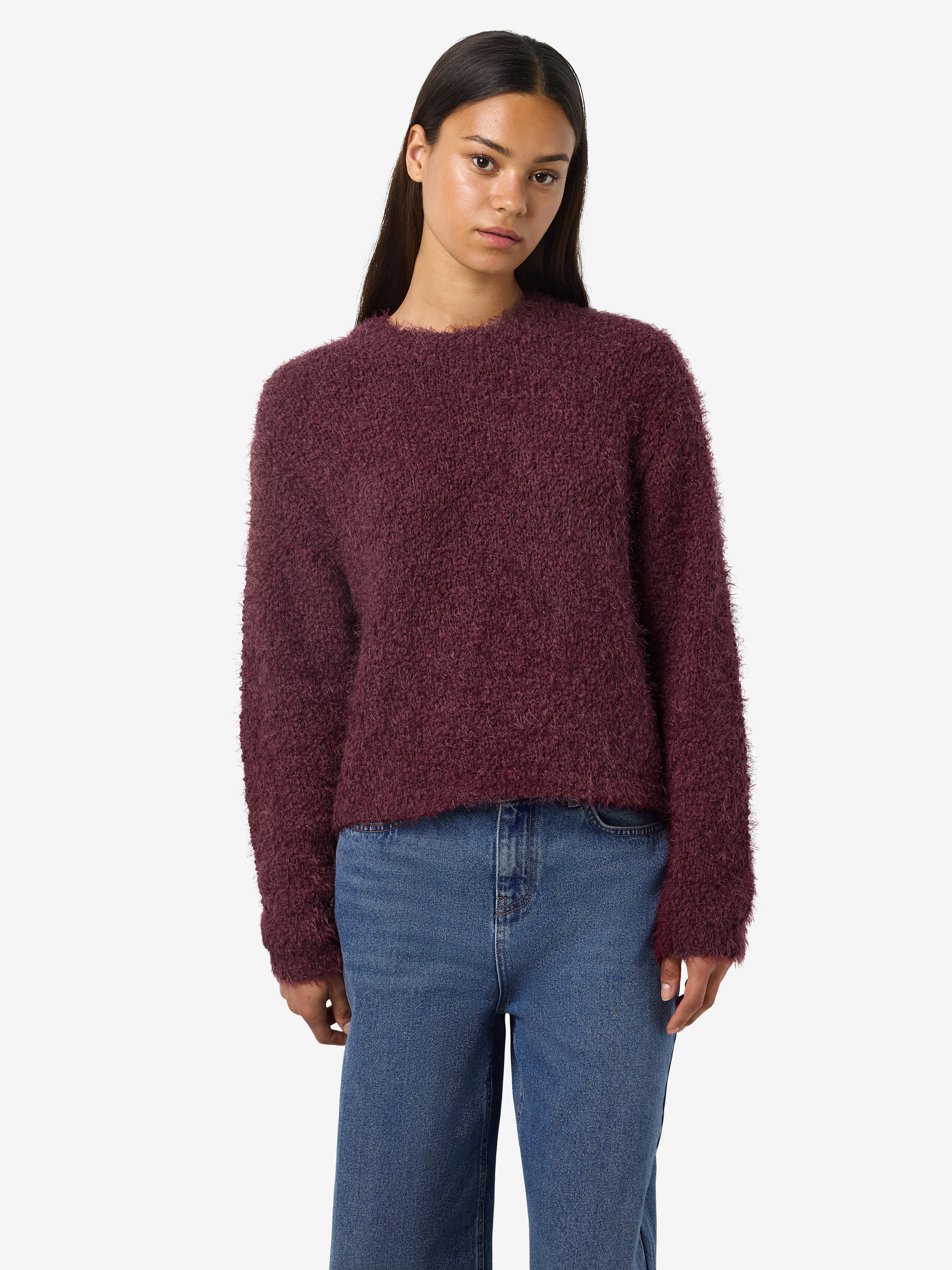 Noisy may Trui met ronde hals NMSASSY L/S O-NECK KNIT FWD NOOS