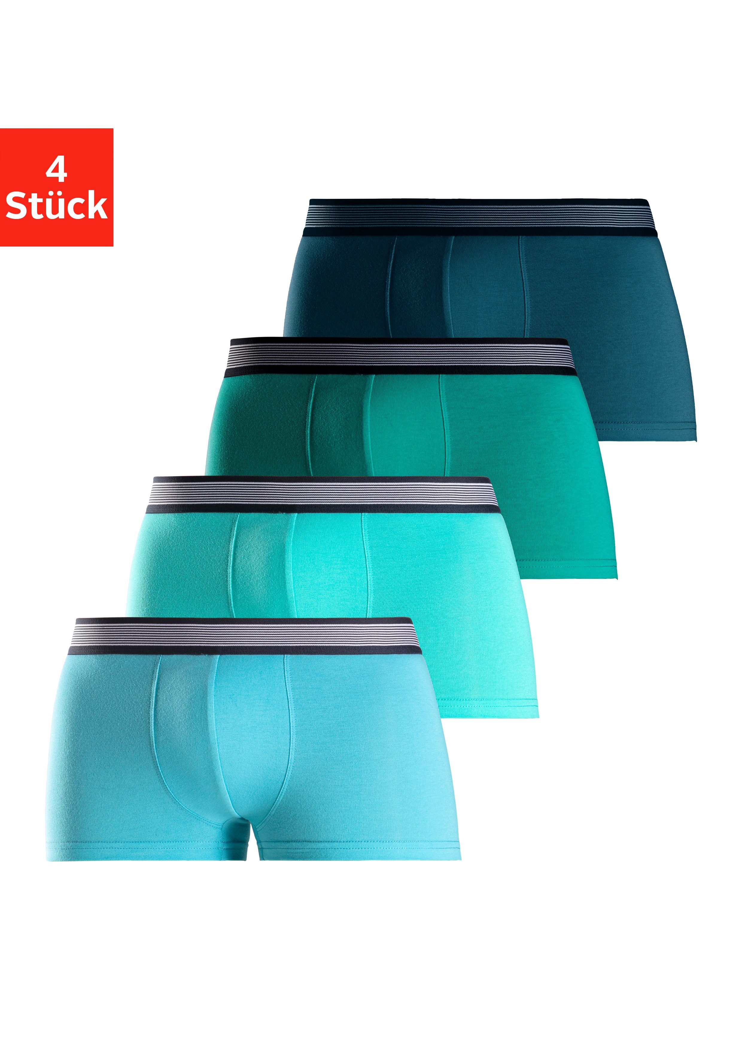 H.I.S Hipster strak zittende boxershorts van katoenmix (set, 4 stuks)