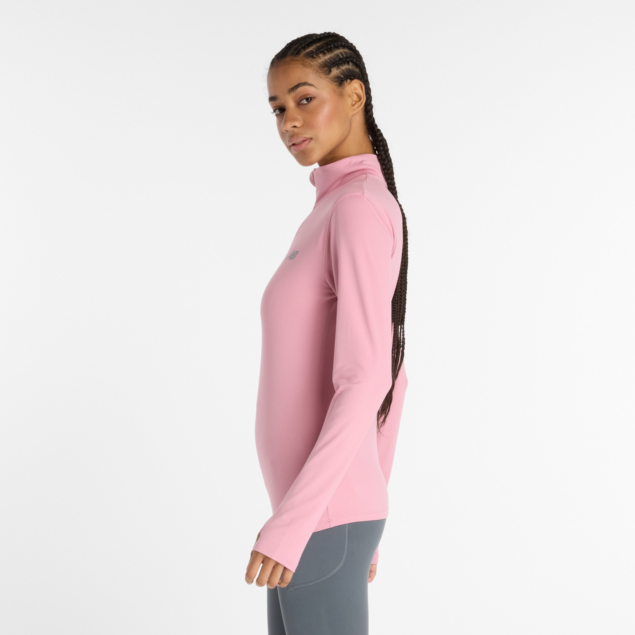 New Balance Runningshirt Sport Essentialspace Dye Quarter Zip PINK TAFFY