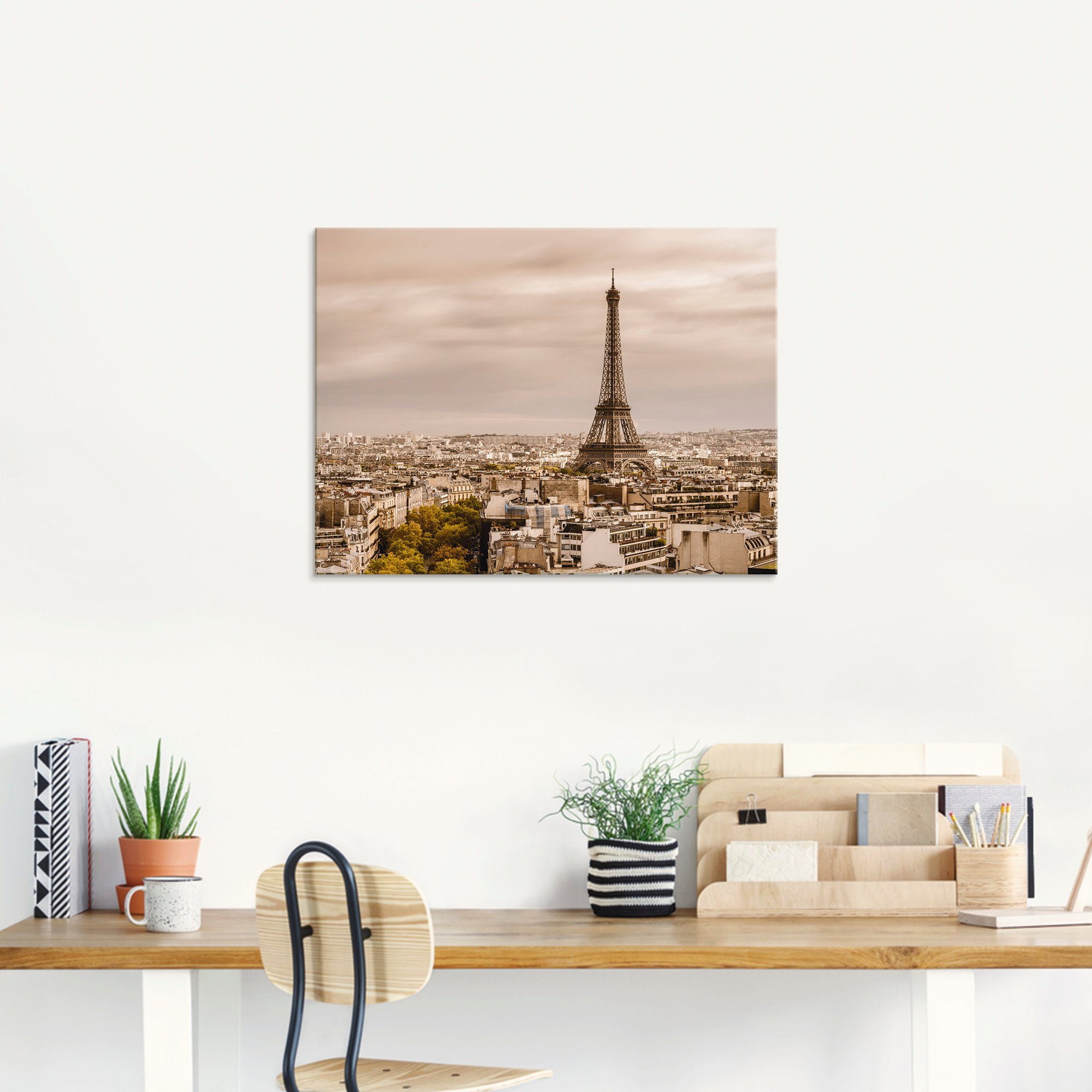 Artland Print op glas Parijs Eiffeltoren I in verschillende maten