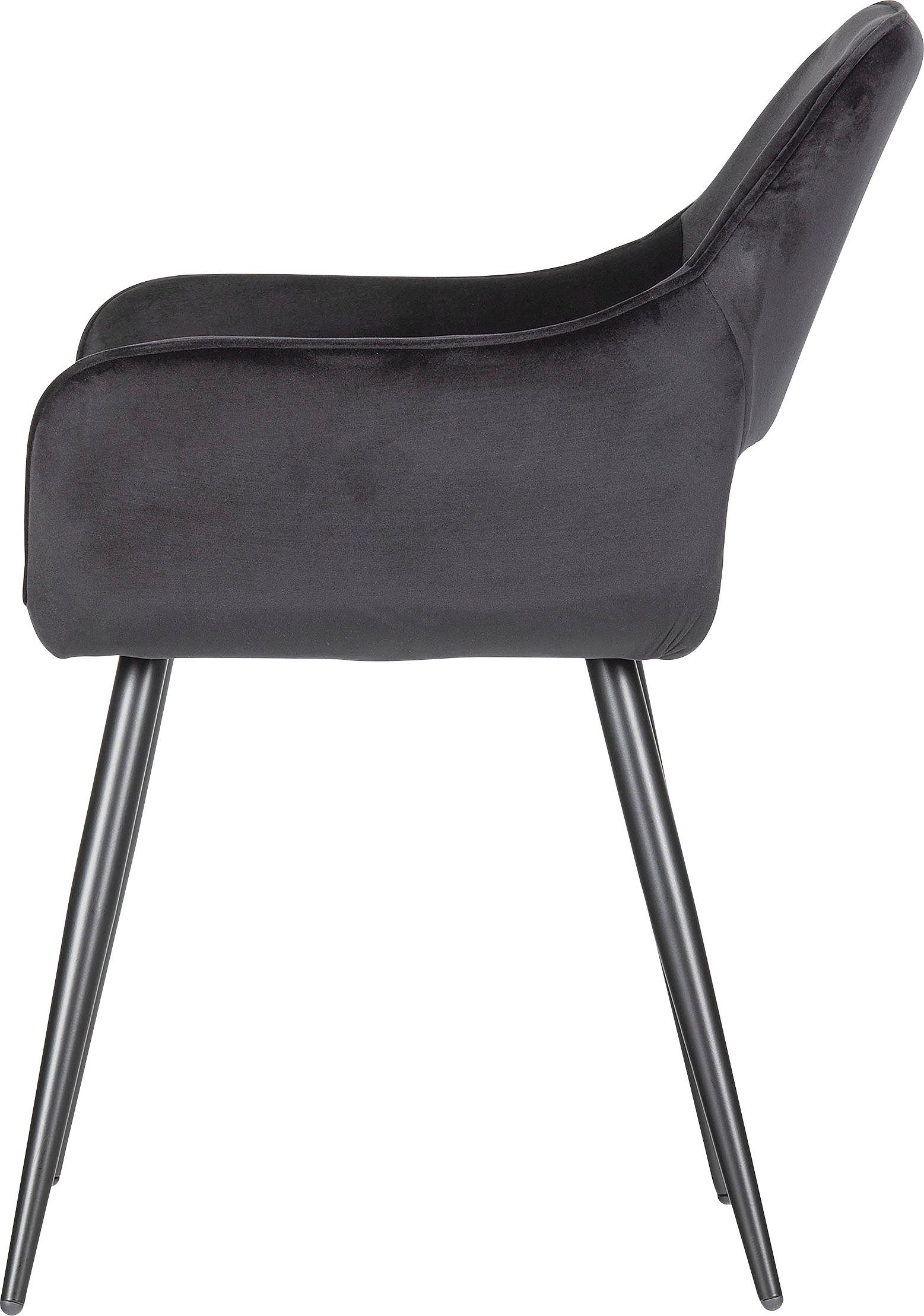 WOOOD Eetkamerstoel Jel gevoerd, 4-poots onderstel, h 80 cm x b 60 cm (2 stuks)
