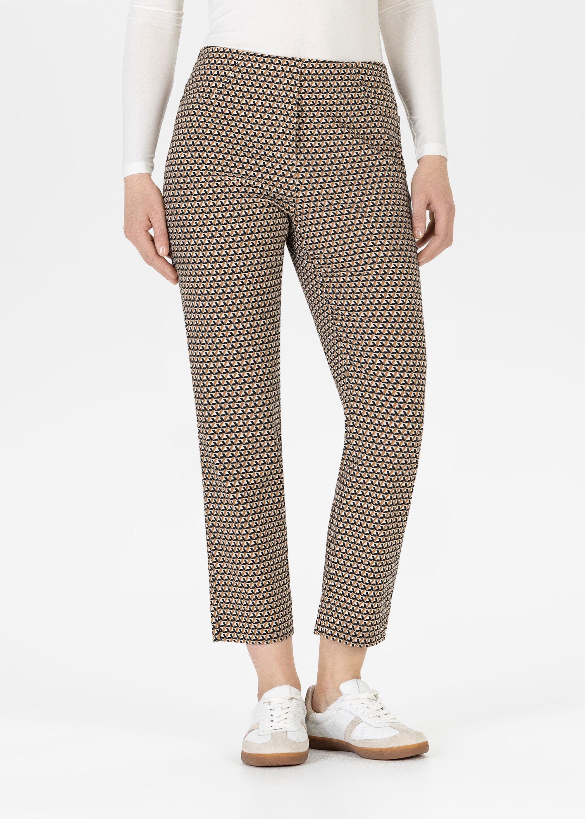 Stehmann 3/4 broek met mini- patroon dames 7/8-broeken maat 48 beige