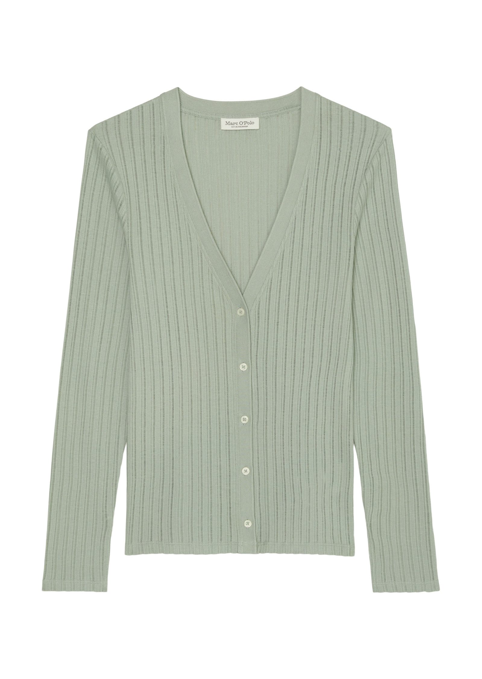 Marc O'Polo Vest Pointelle-cardigan regular, licht doorschijnend