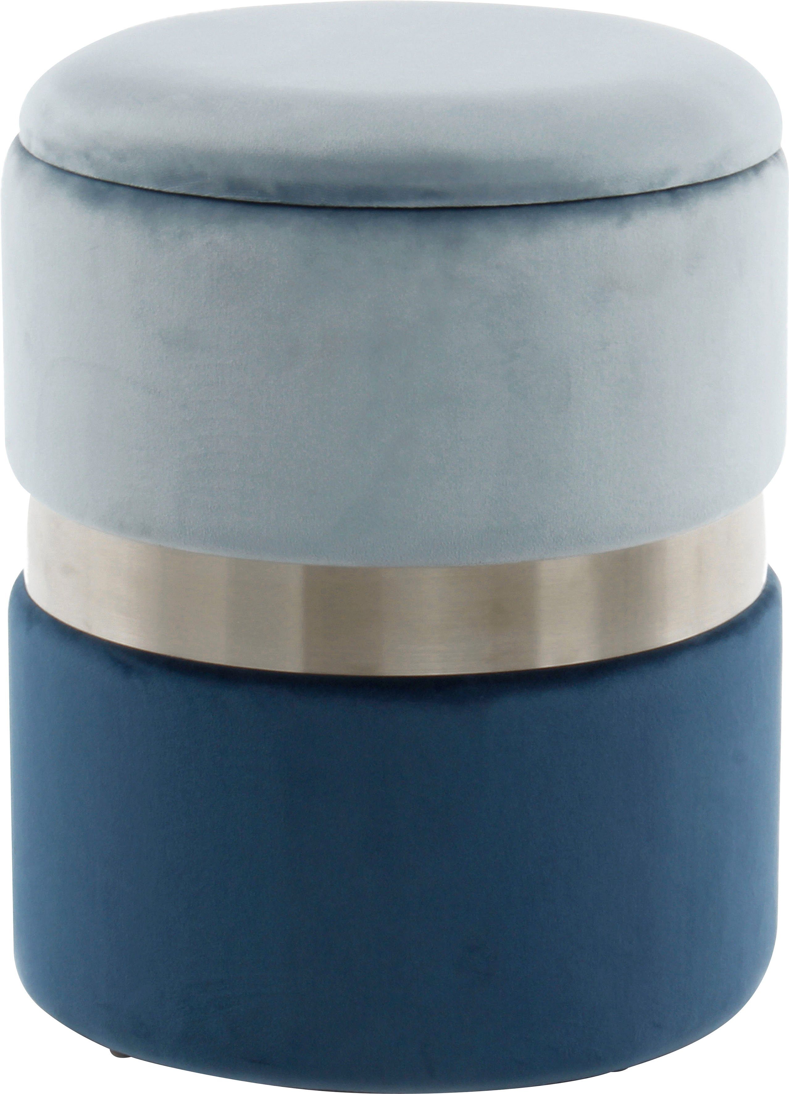 Kayoom Hocker met bergruimte Kruk Zora 125 2-delige set, fluweelzachte stof bekleding, ronde elegante vorm (set, 2 stuks)