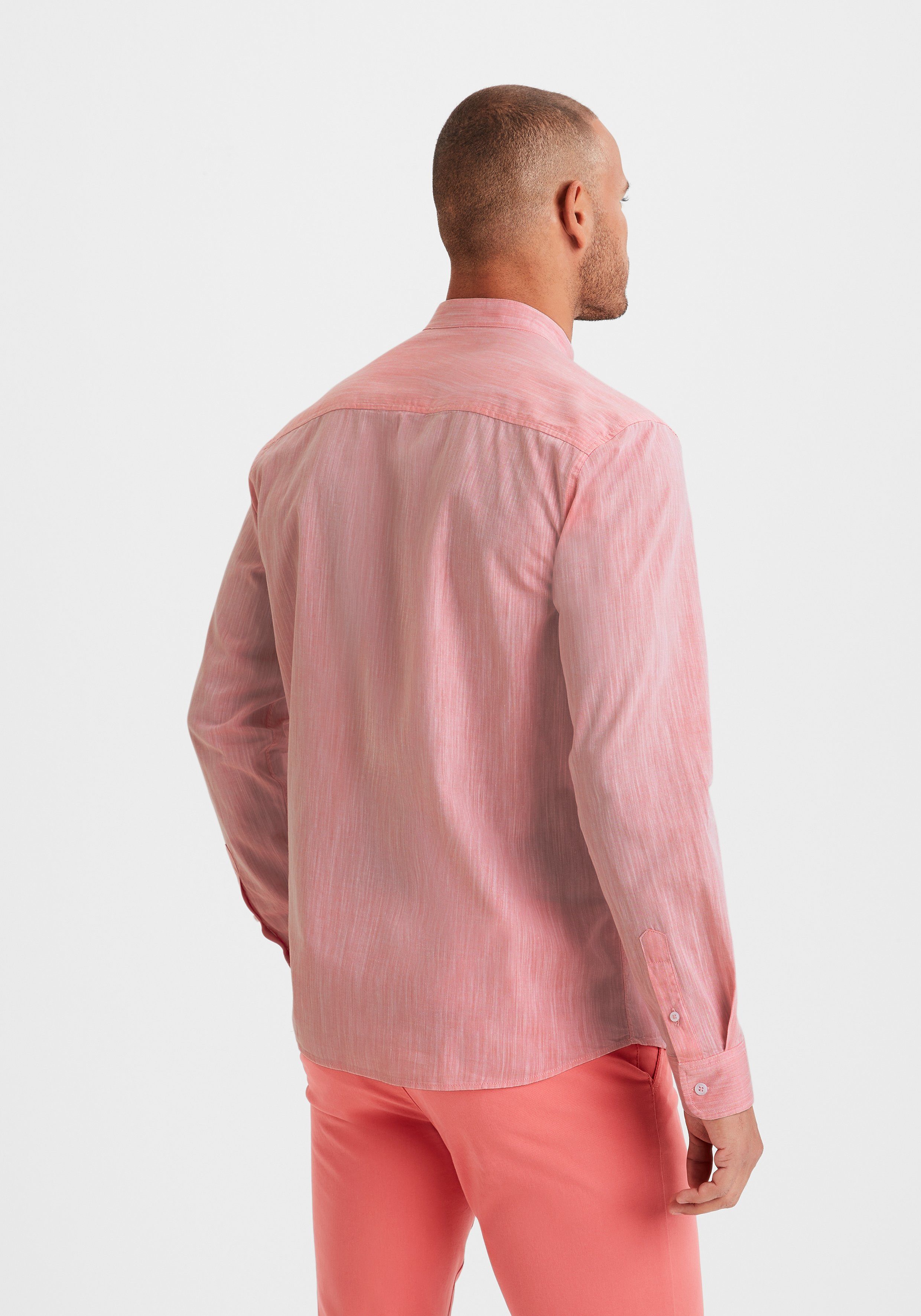 H.I.S Overhemd met lange mouwen Regular fit, staande kraag shirt met borstzak, 100% katoen