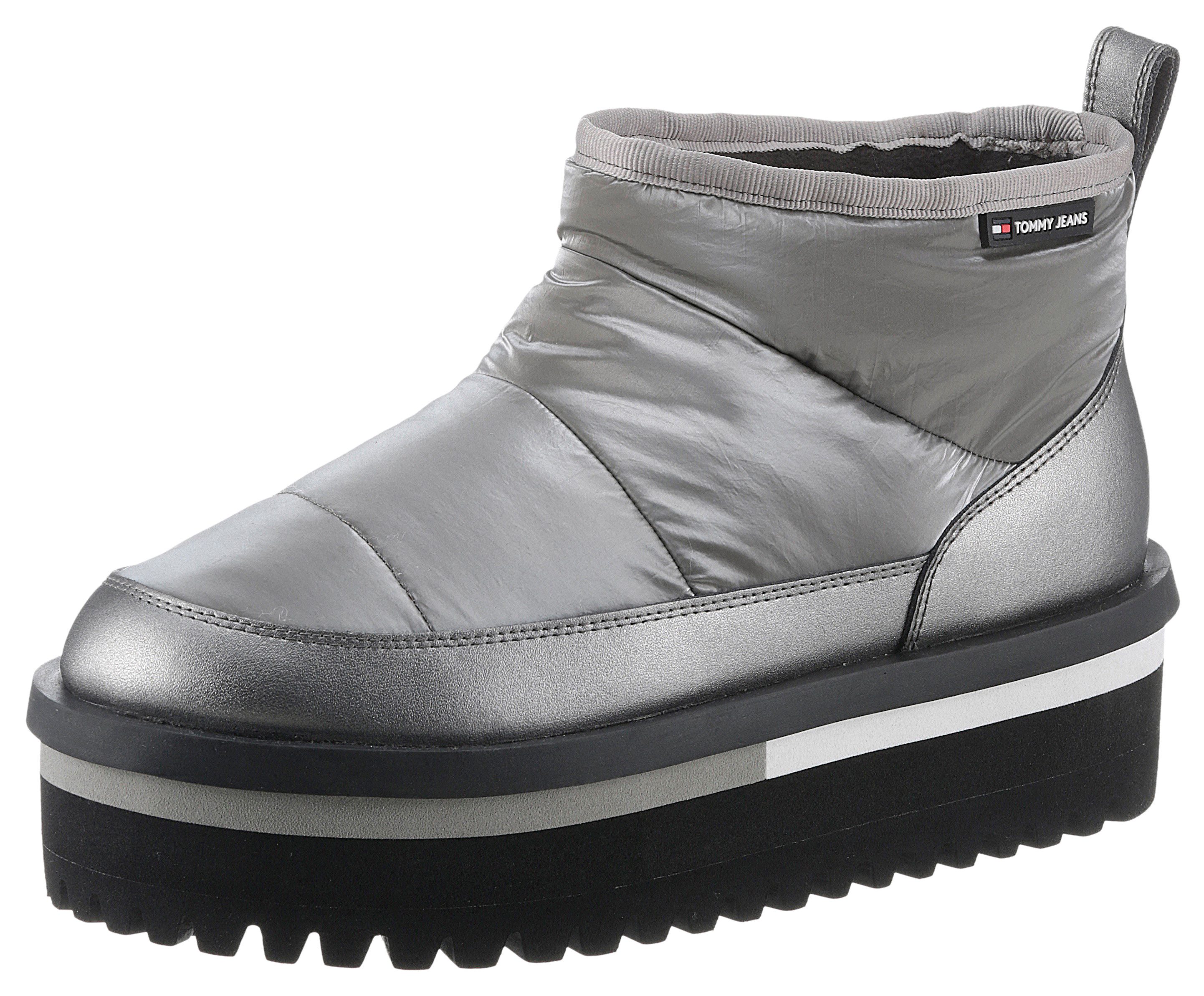 TOMMY JEANS Winterlaarzen TJW NYLON FLATFORM BOOT WL , plateau, snowboots, ankleboots, instappers met aanhaallus