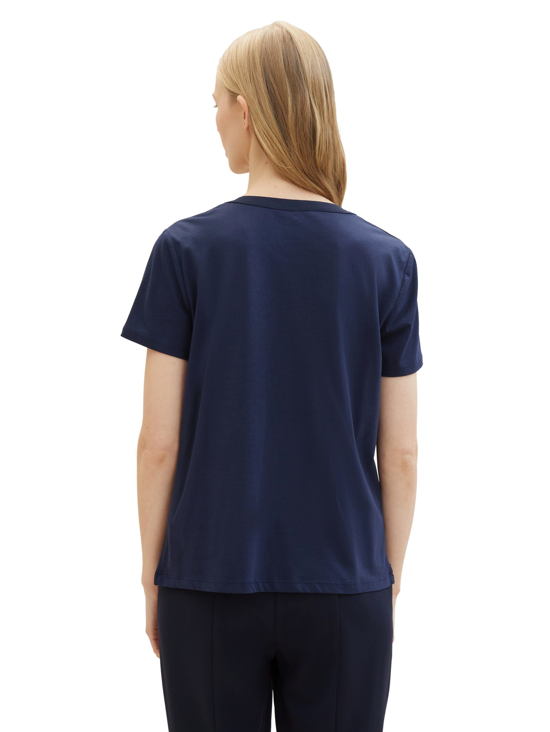 Tom Tailor T-shirt met henleyhals