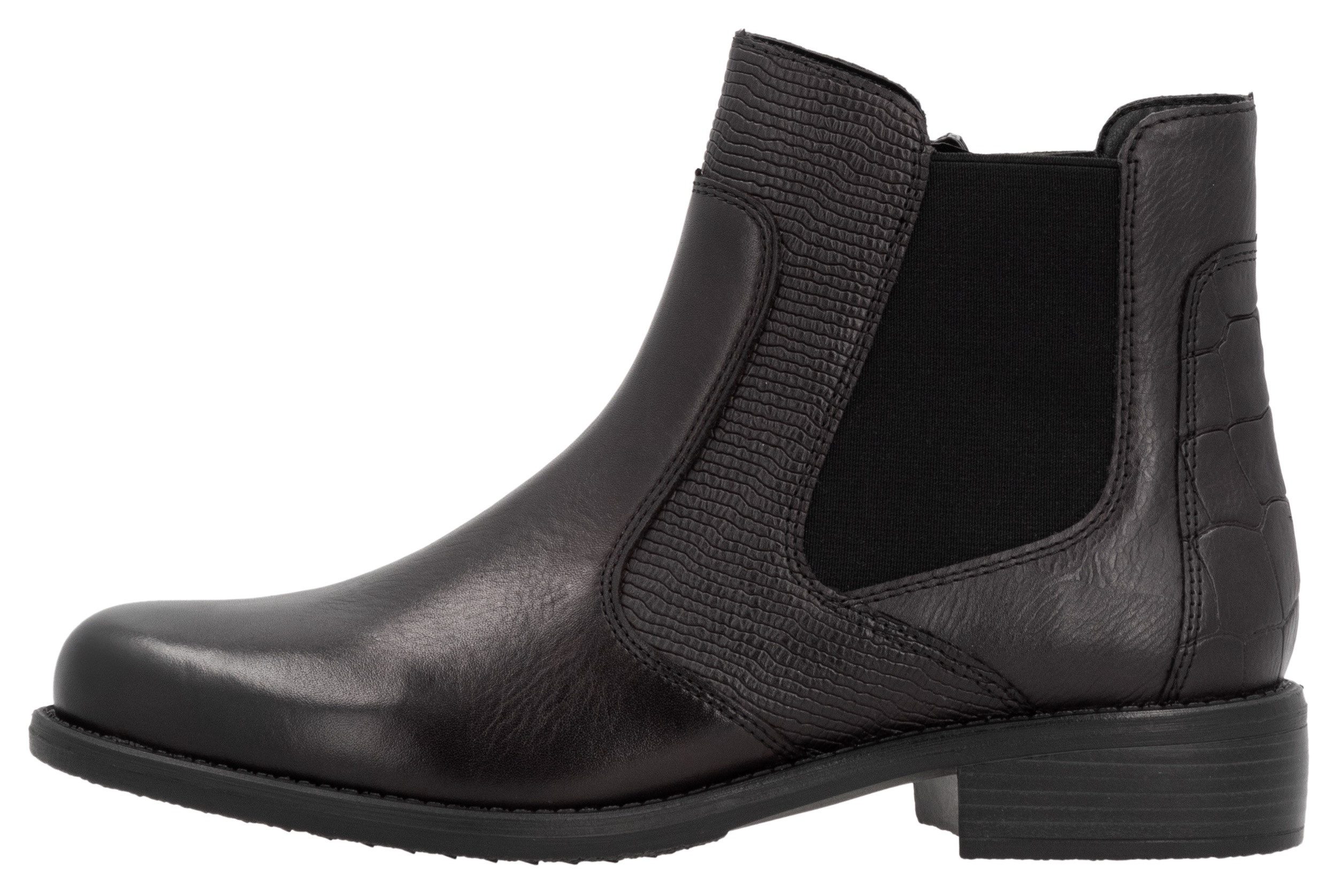 Remonte Chelsea-boots blokhak, laarsjes, business schoen, accenten in reptiel-look