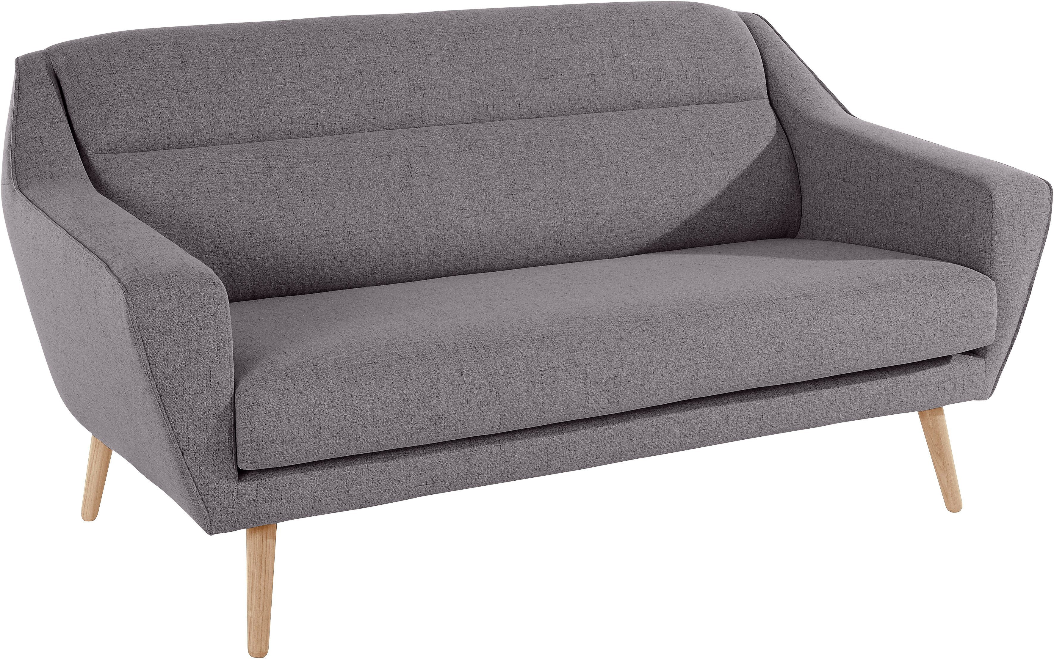 andas 2-zitsbank Bille met naad in het rugkussen en eikenhouten poten, design by morten georgsen