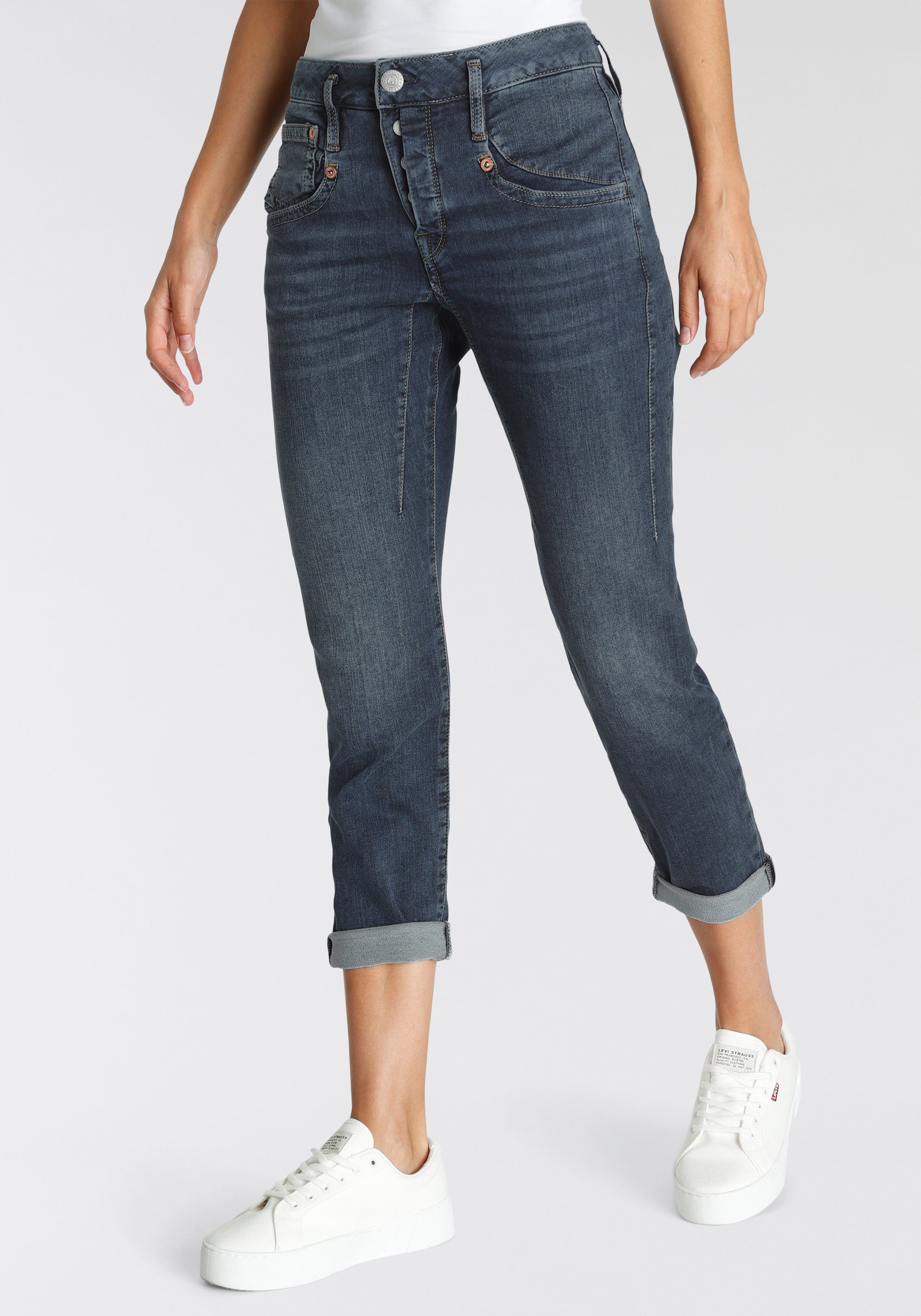 Herrlicher Boyfriendjeans Shyra Cropped Jogg Denim zacht aanvoelend, verweerde effecten, vintage