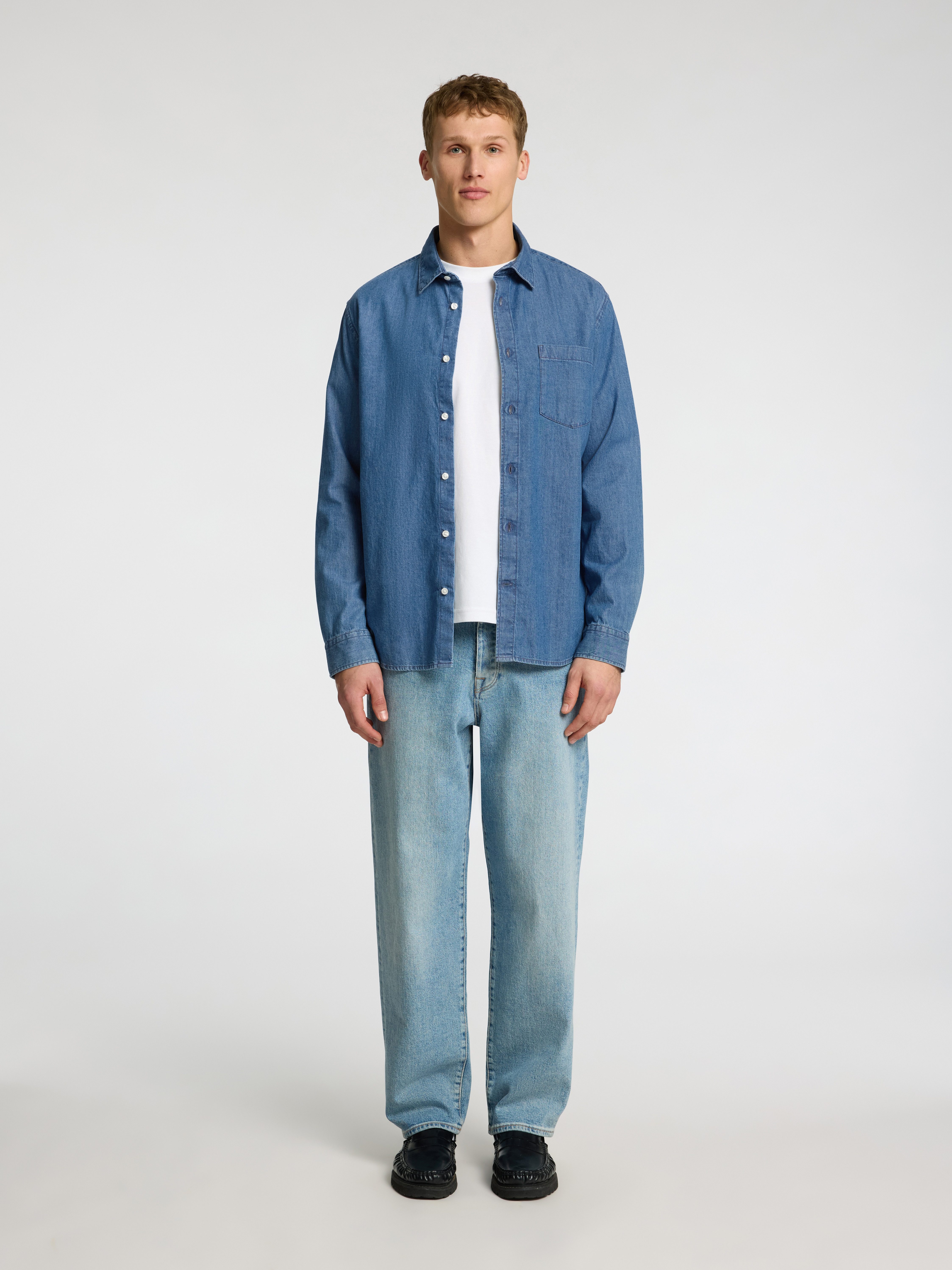 SELECTED HOMME Overhemd met lange mouwen SLHREGCARLO DENIM LS SHIRT NOOS