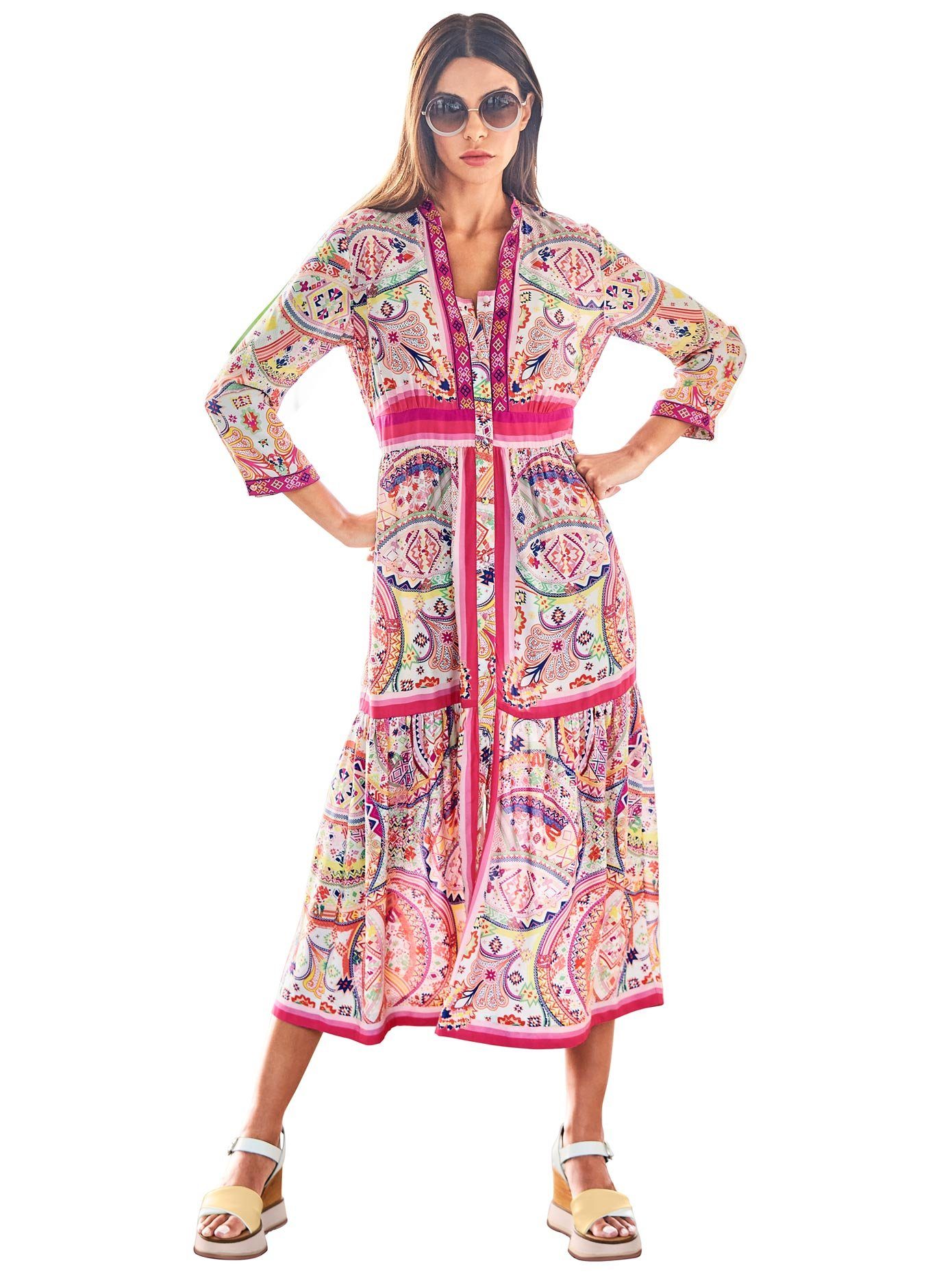 heine Gedessineerde jurk dames jurken met print maat 42 beige