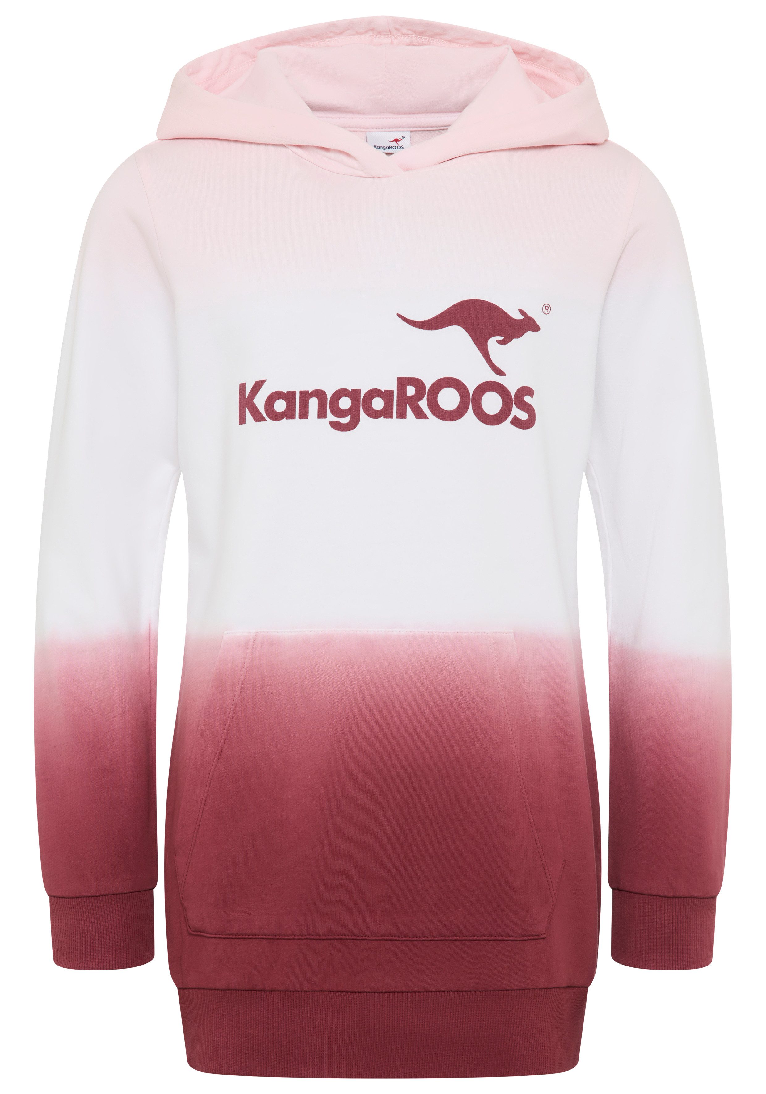 KangaROOS Hoodie , Lange sweatshirt met kleurverloop Lange mouwen met boorden, getailleerde snit, met logoprint