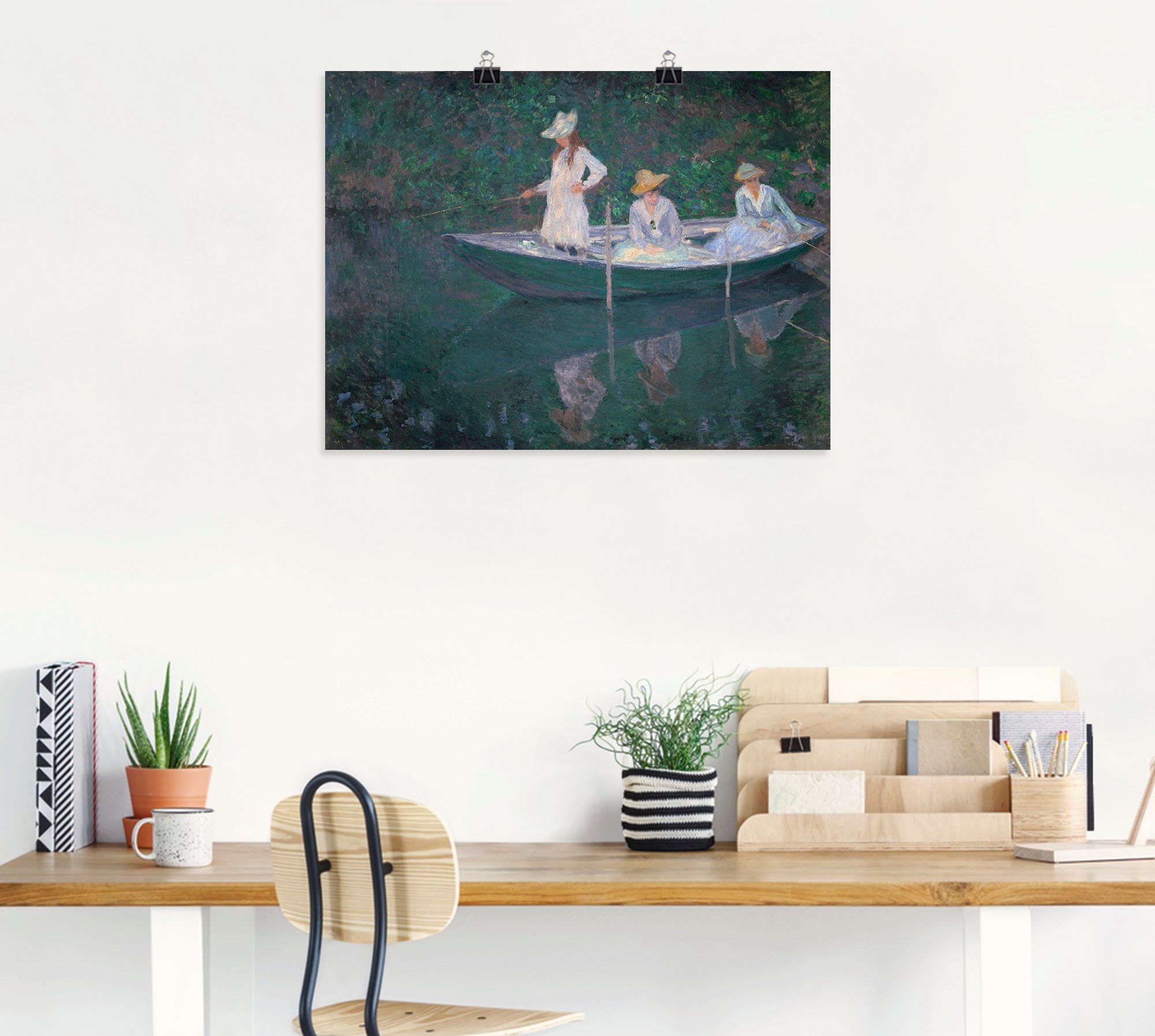 Artland Artprint Een bootpartijtje in Giverny. Ca. 1887 als artprint op linnen, muursticker of poster in verschillende maten