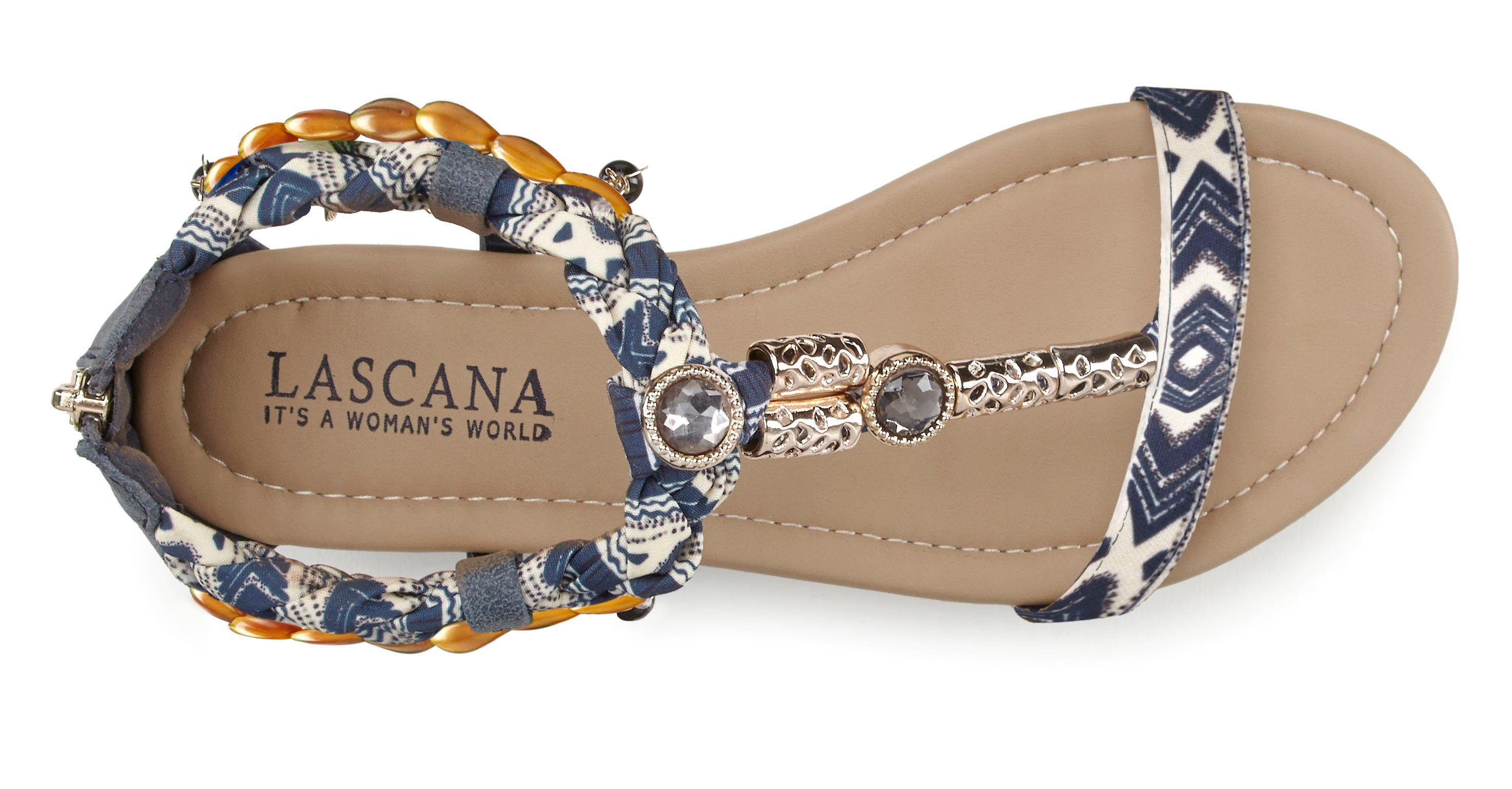 Lascana Sandalen Zomerschoen Sandalette, zomerschoen, kleine sleehak, modieuze versiering VEGAN