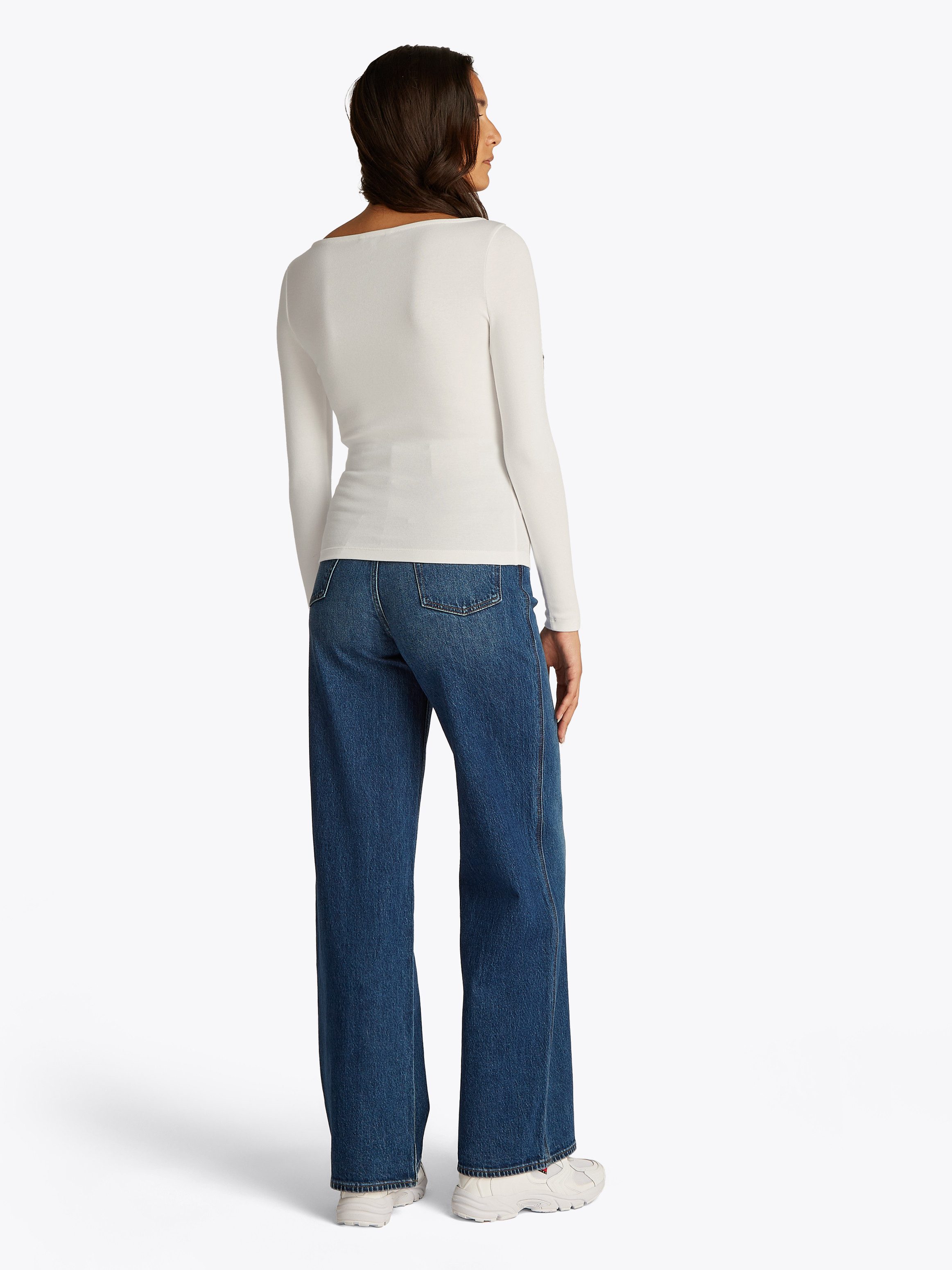 TOMMY JEANS Shirt met lange mouwen TJW BOAT NECK TOP LS