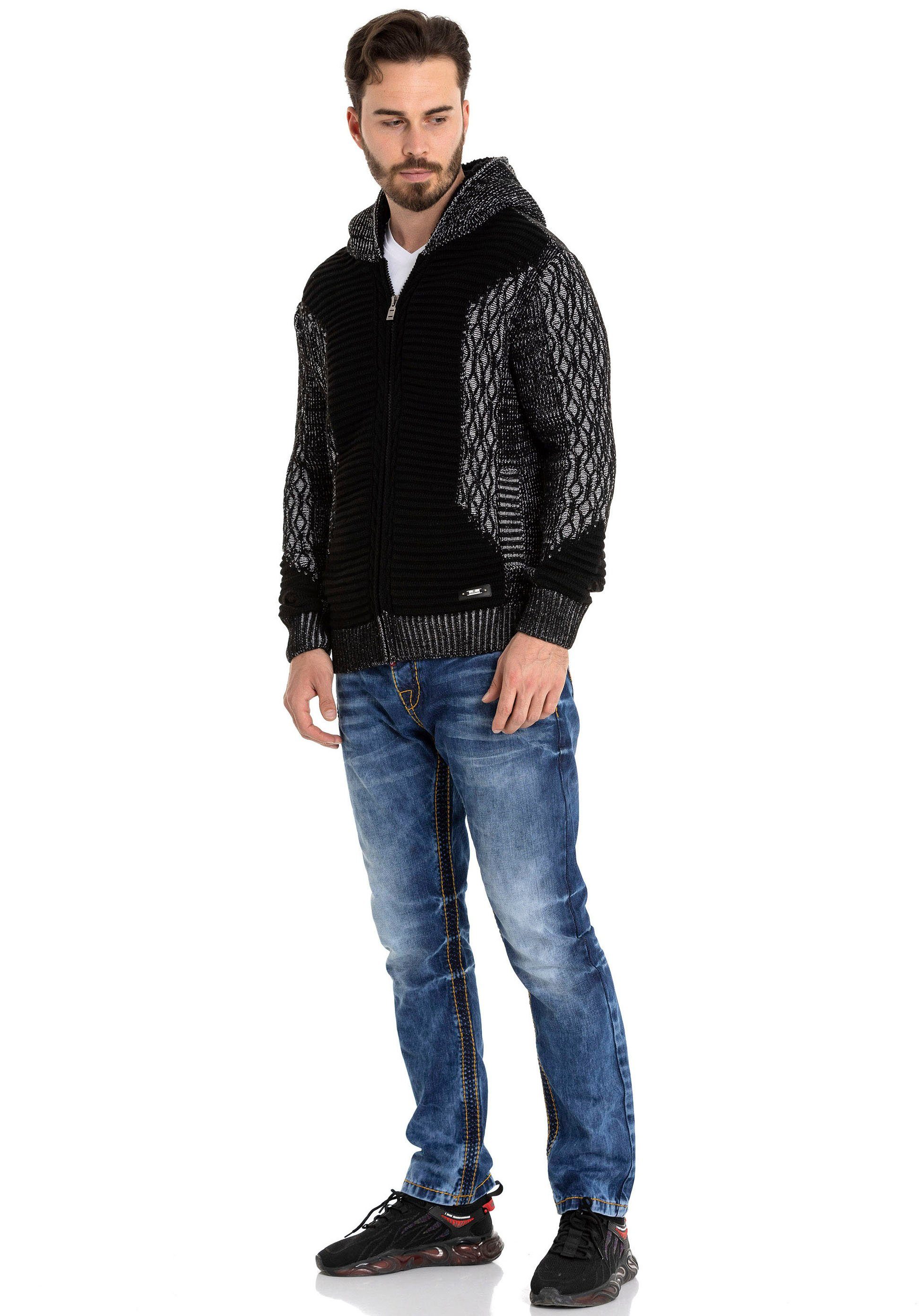 Cipo & Baxx Cardigan met knuffelzachte capuchon