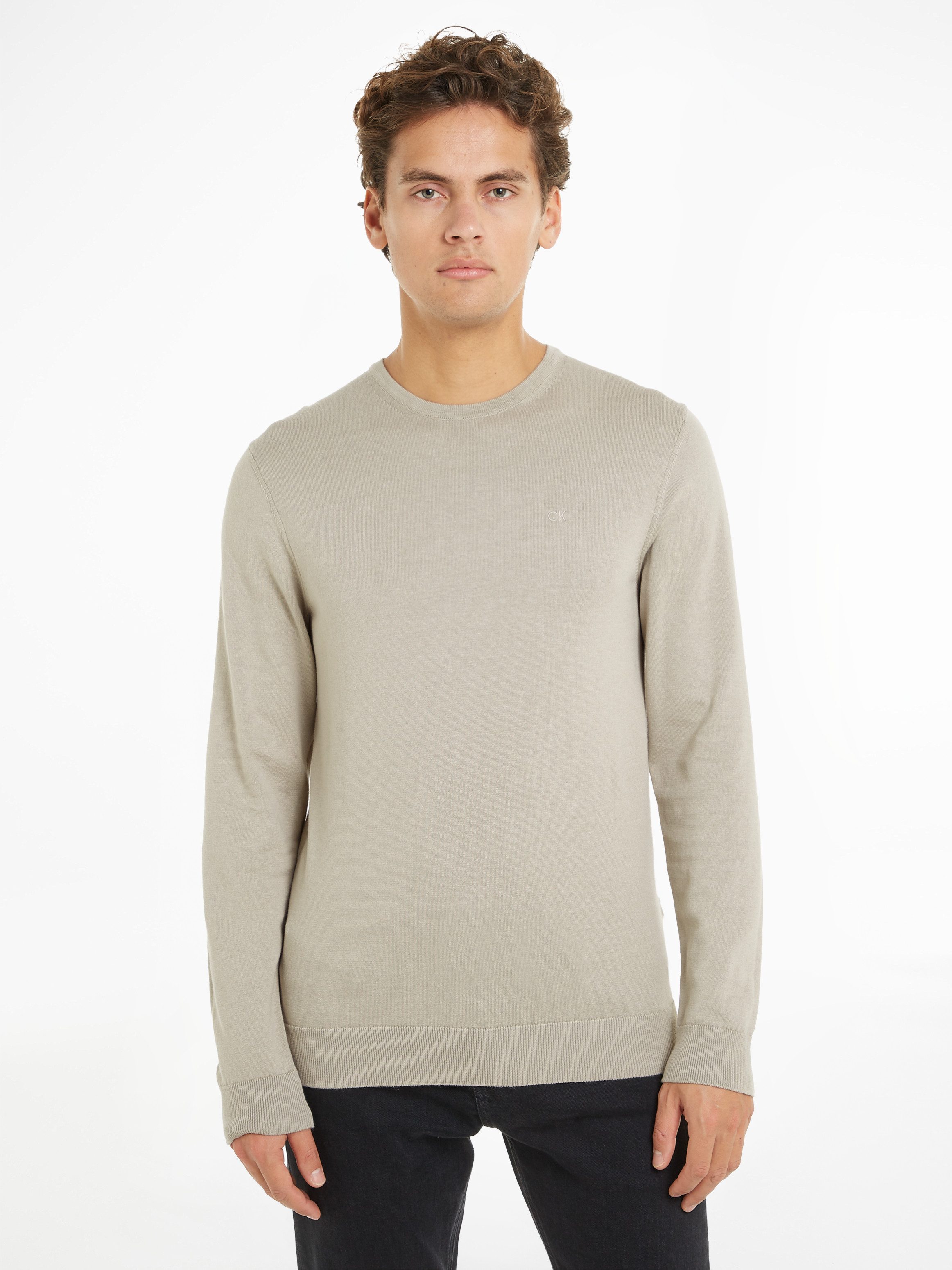 Calvin Klein Trui met ronde hals COTTON SILK BLEND CN SWEATER