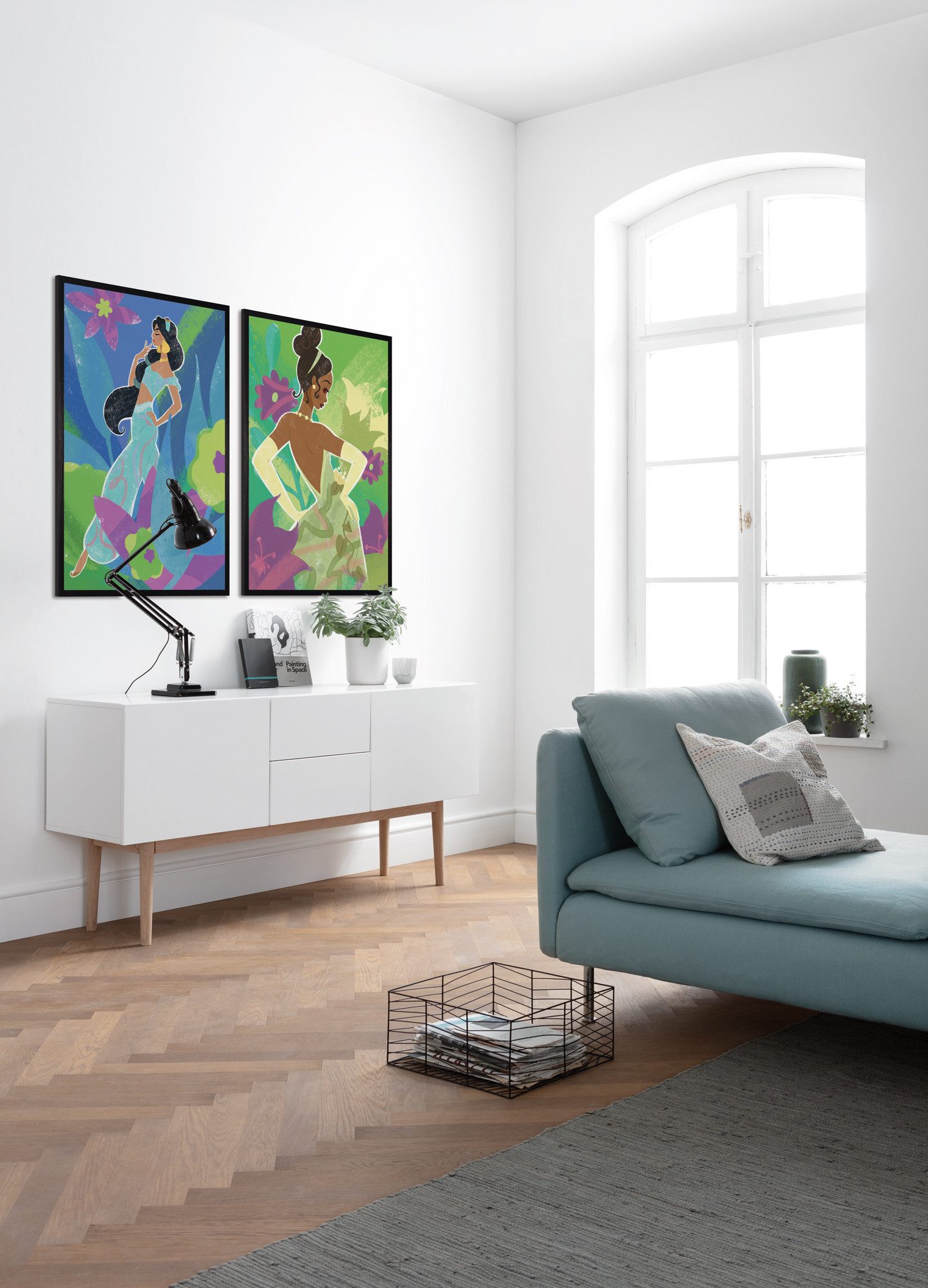 Komar Artprint Disney Princess Jasmine in Blue 300 x 280 cm (breedte x hoogte) - behang, vlies, woonkamer, slaapkamer (1 stuk)