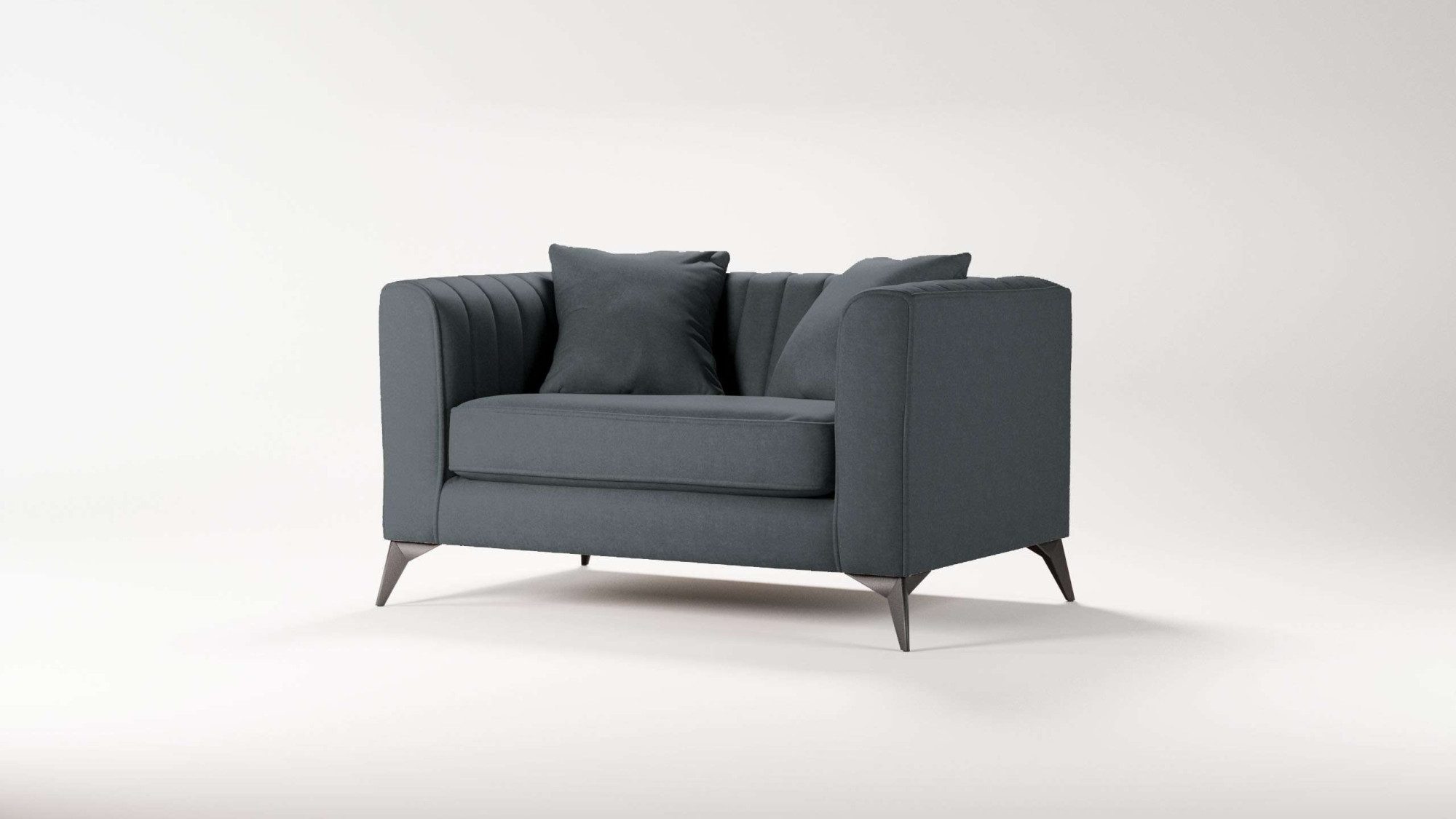Places of Style Loveseat MATTHEW loungestoel, afmetingen B/D/H: 130/86/74 cm incl. sierkussen, fijne stiksels in de rug, belastbaar tot 200kg