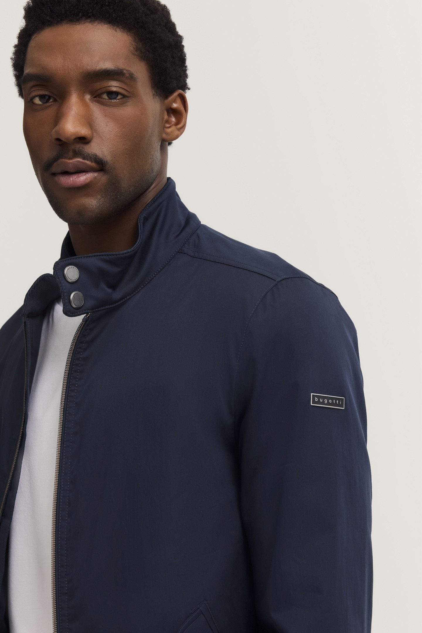 Bugatti Blouson met staande kraag en brei-details