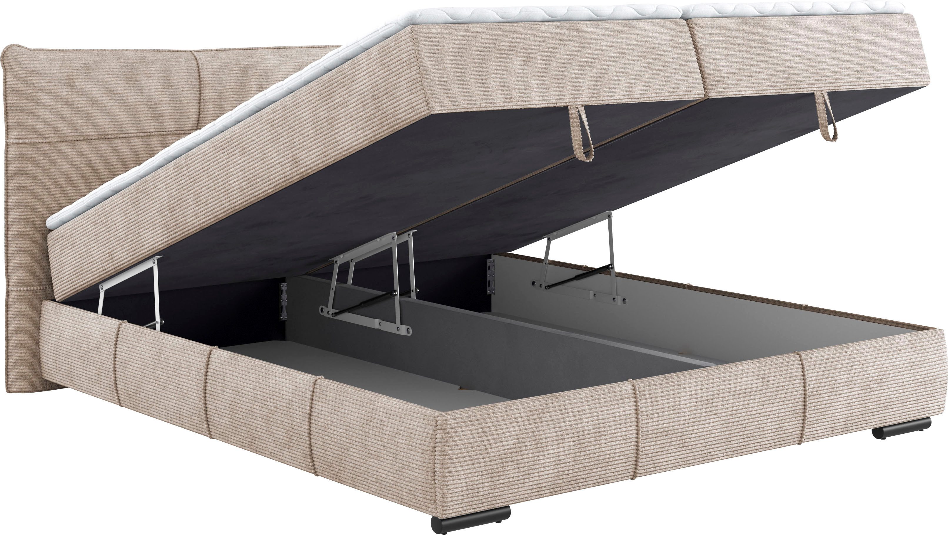 Mr. Couch Boxspring Brewdley met bedkist, incl. matras Topmatras en sierkussen, in verschillende hardheden beschikbaar