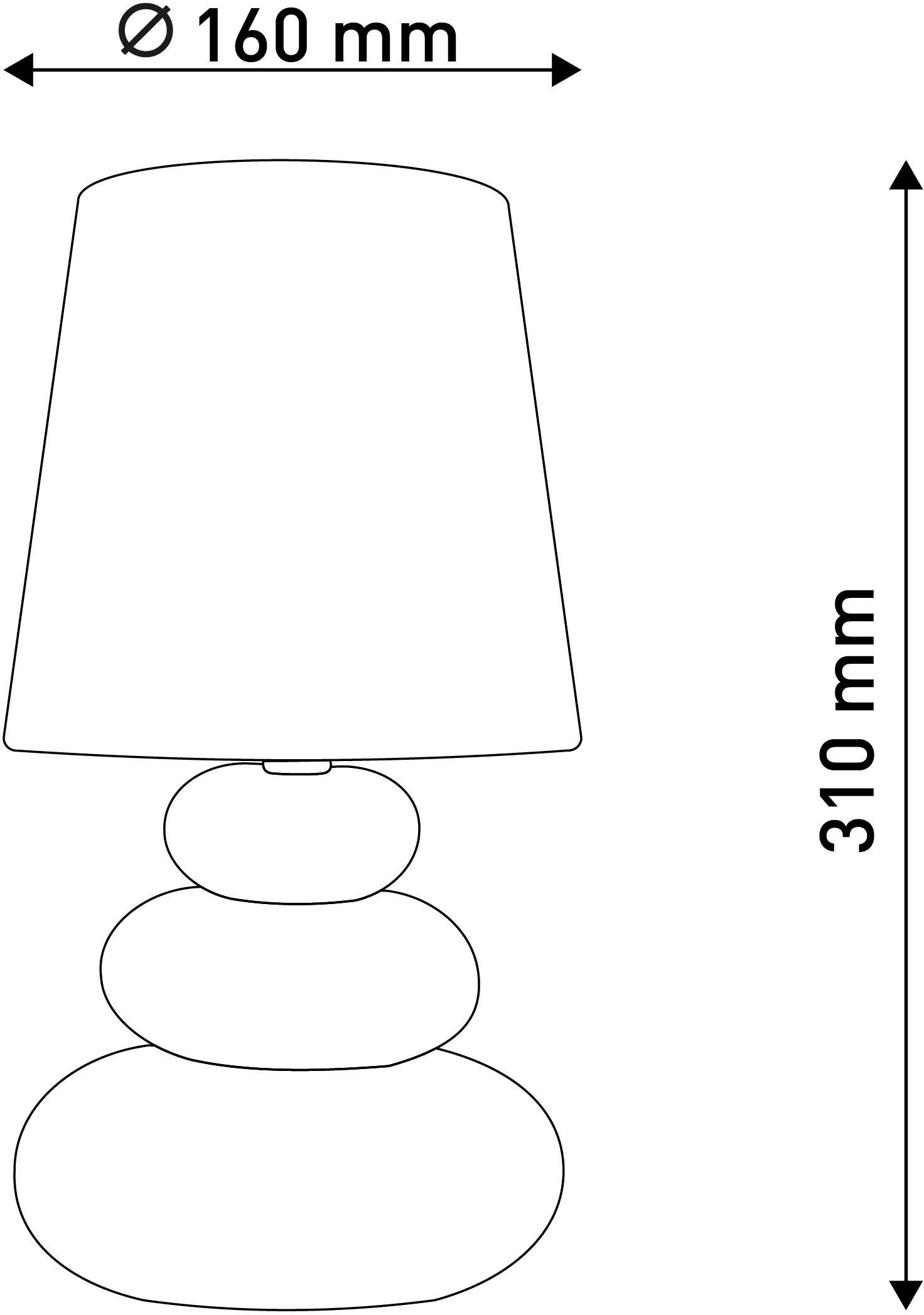 näve Tafellamp Stoney met keramieken voet en textielen kap, 1xe14/max.40 w (1 stuk)