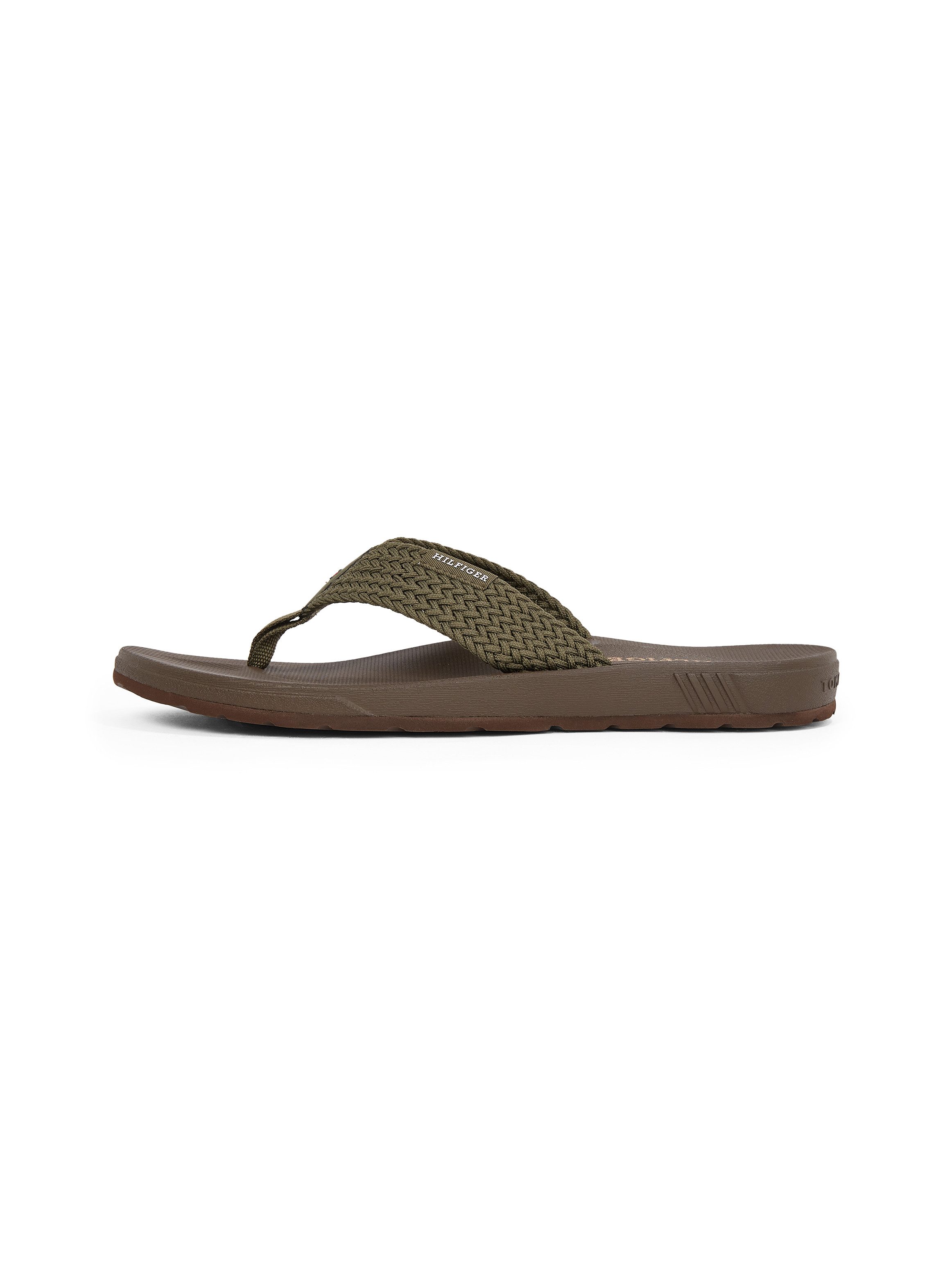 Tommy Hilfiger Teenslippers MOLDED HILFIGER WEB BEACH SANDAL , zomer schoen, flats, strand schoen met zij logo-opdruk