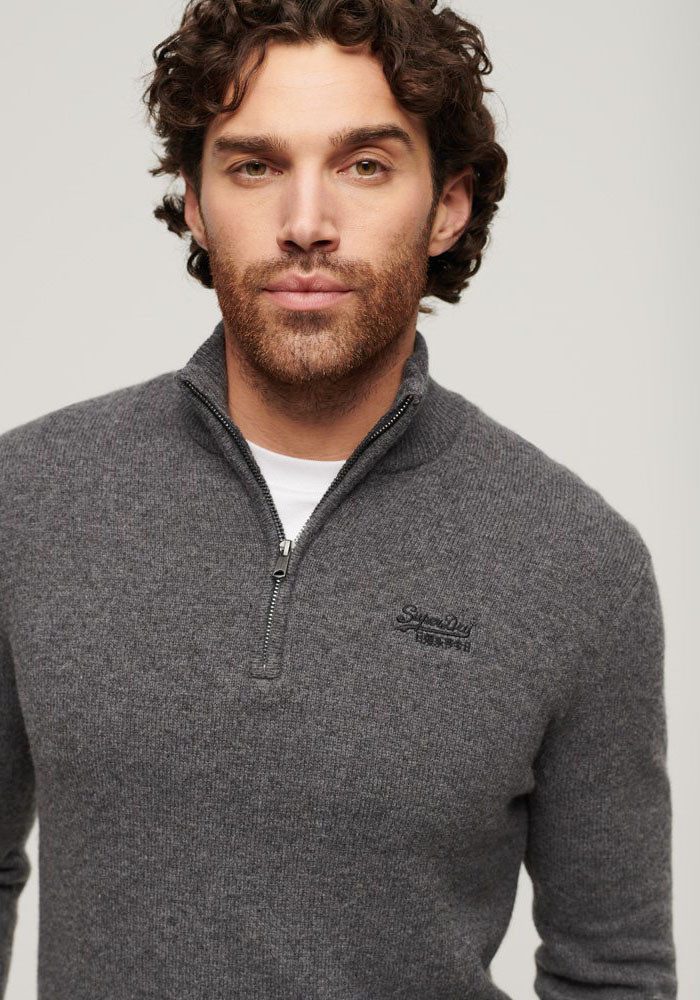 Superdry Gebreide trui ESSENTIAL EMB KNIT HALF ZIP
