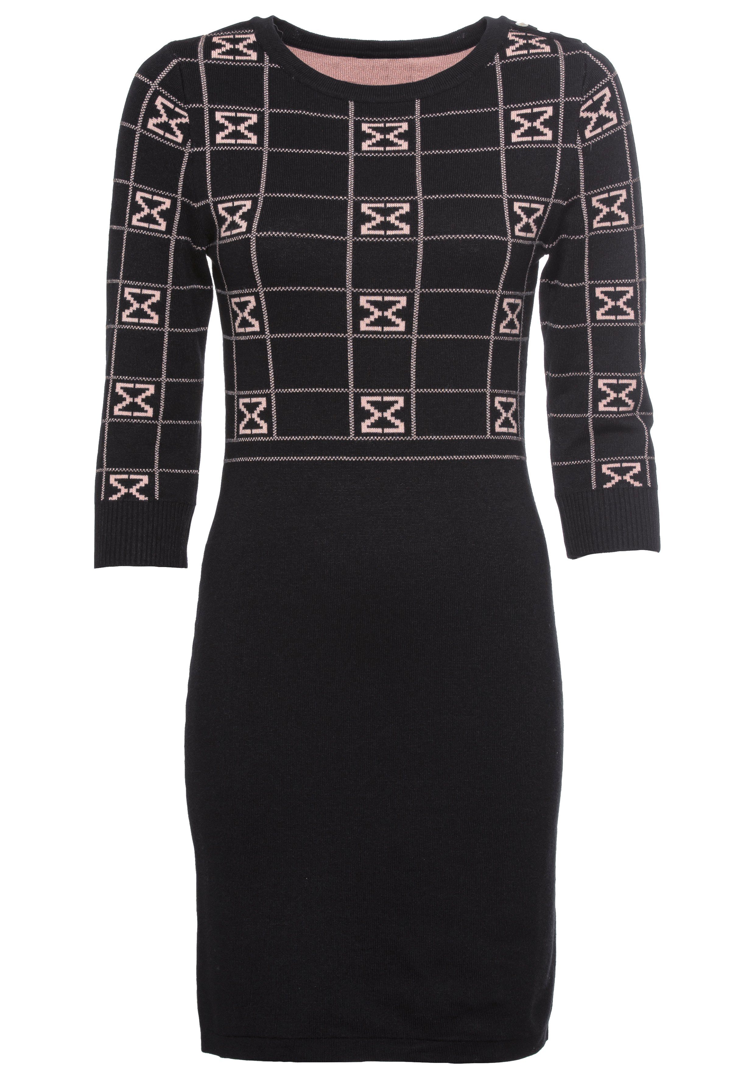 Melrose Gebreide jurk met modern jacquard patroon nieuwe collectie