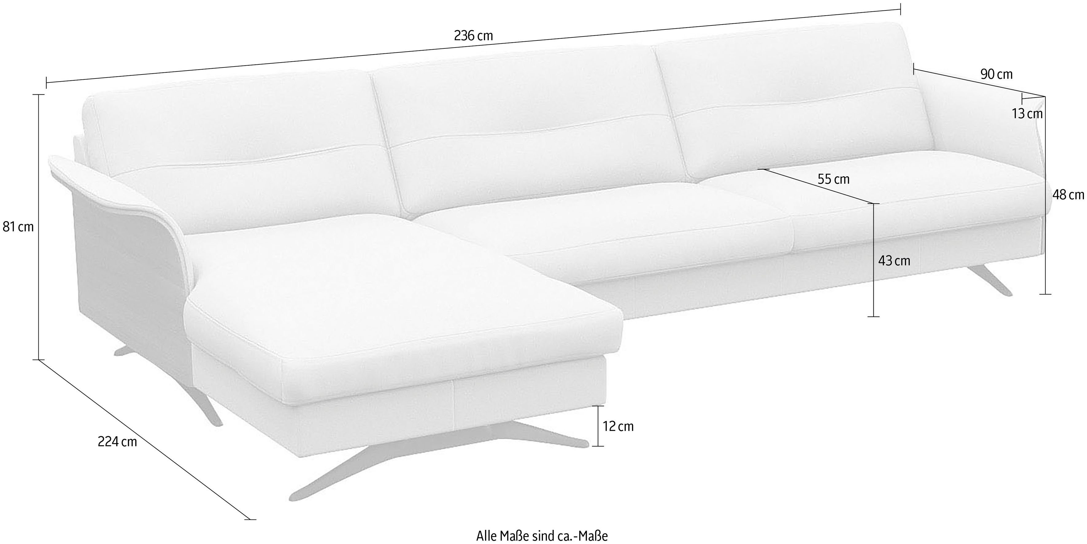 FLEXLUX Hoekbank Glow, super comfortabel door hoogwaardige zitconstructie met binnenvering, L-vorm
