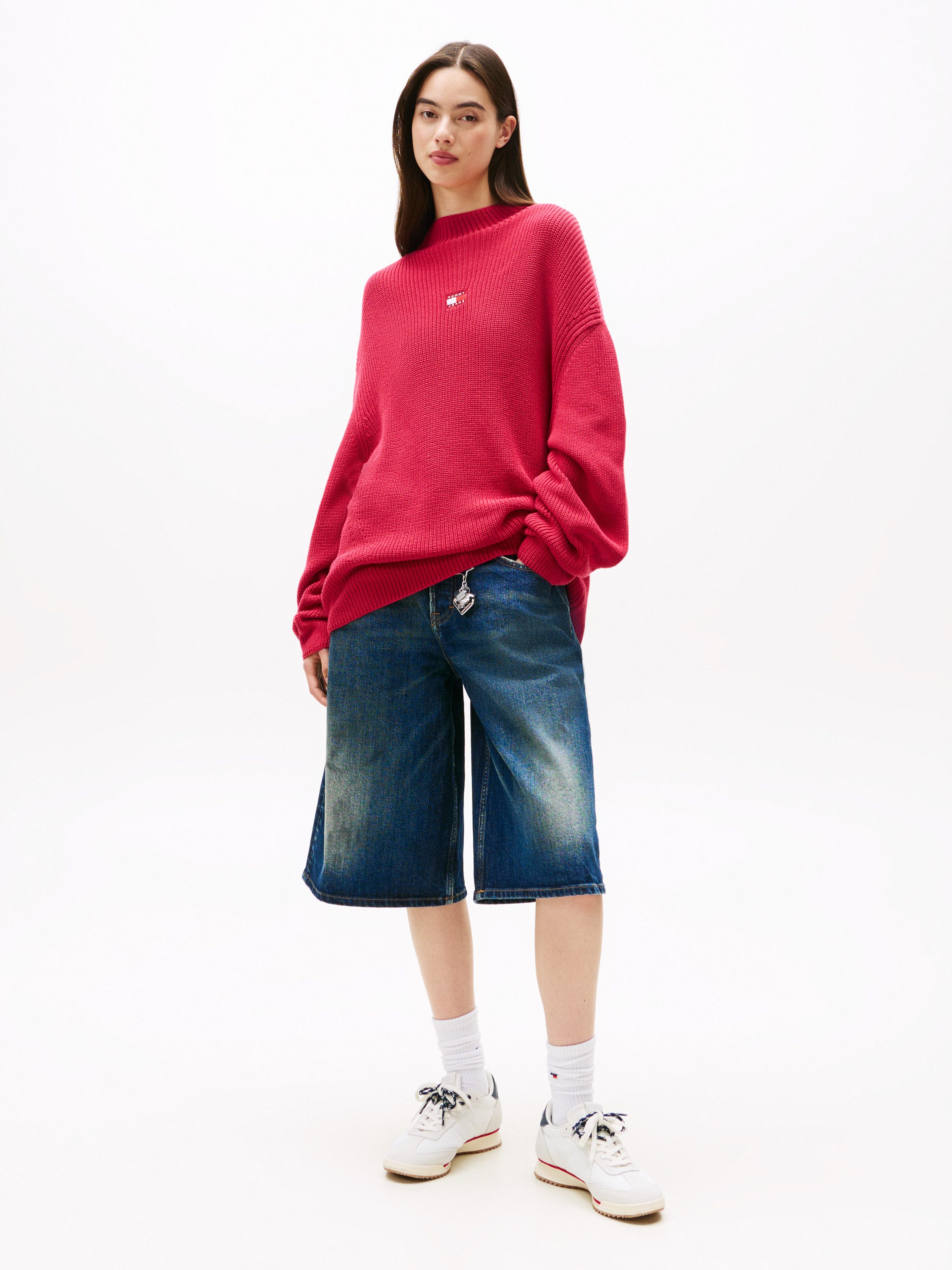 TOMMY JEANS Trui met staande kraag TJW MOCKNECK BADGE SWEATER