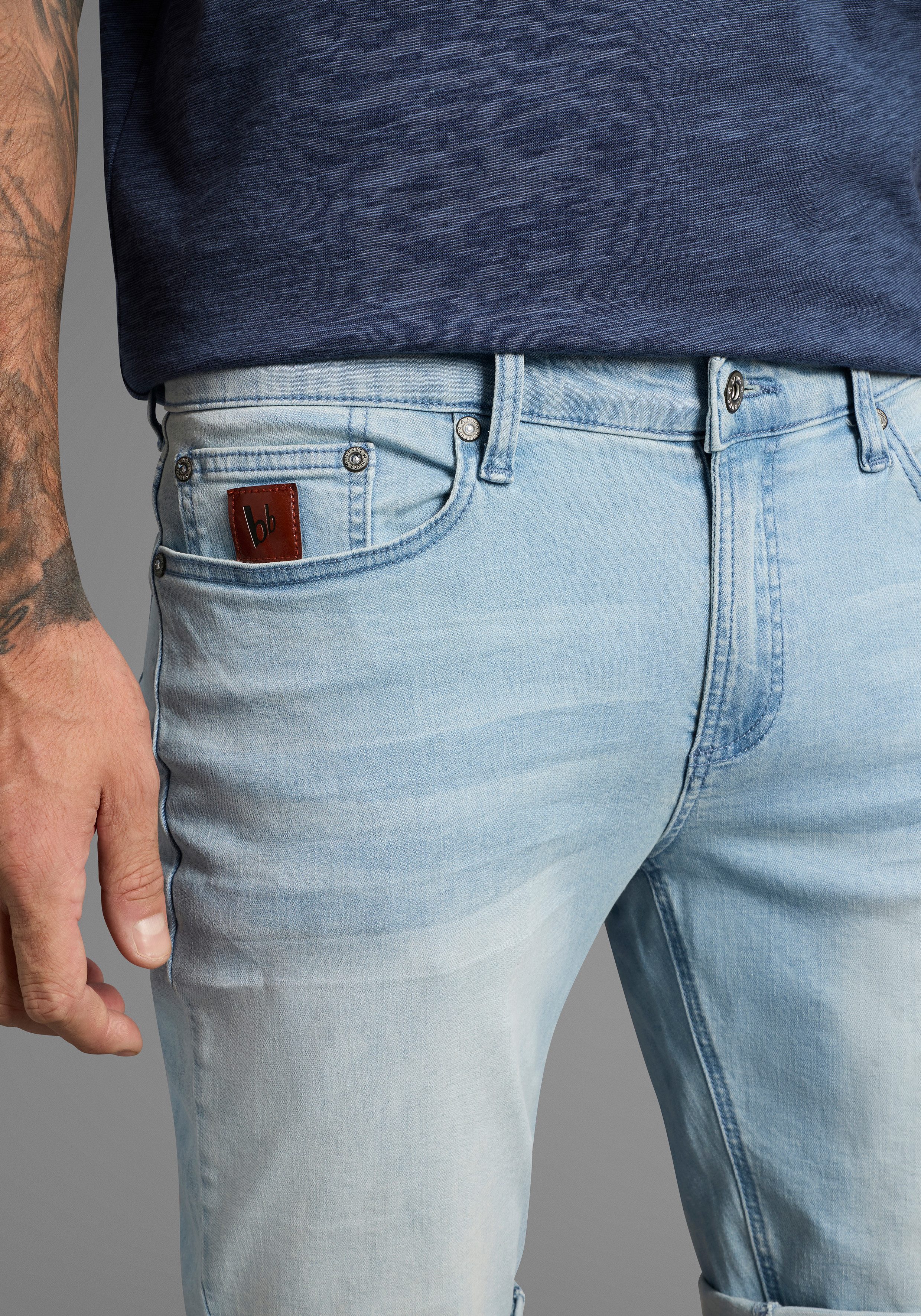 Bruno Banani Jeansshort Hutch-Shorts lage taillehoogte