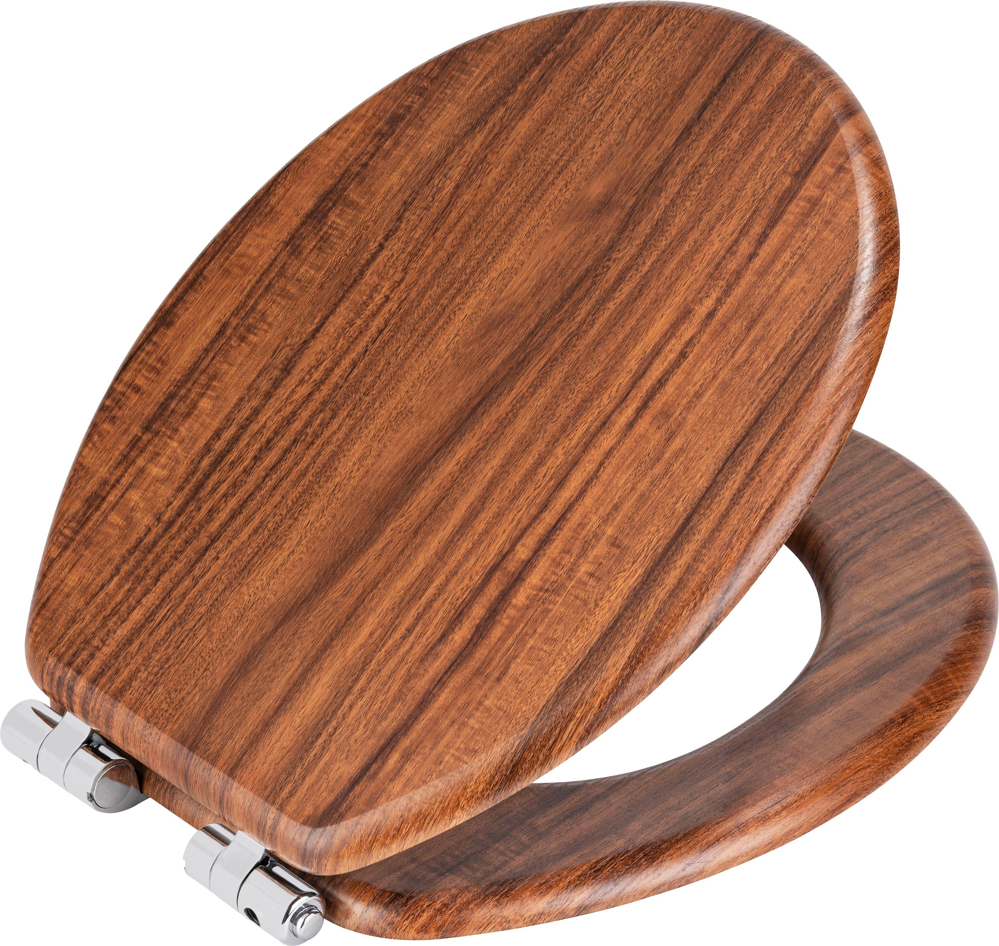 WENKO Toiletzitting Chestnut bruin, van fsc® gecertificeerd mdf, vochtbestendig
