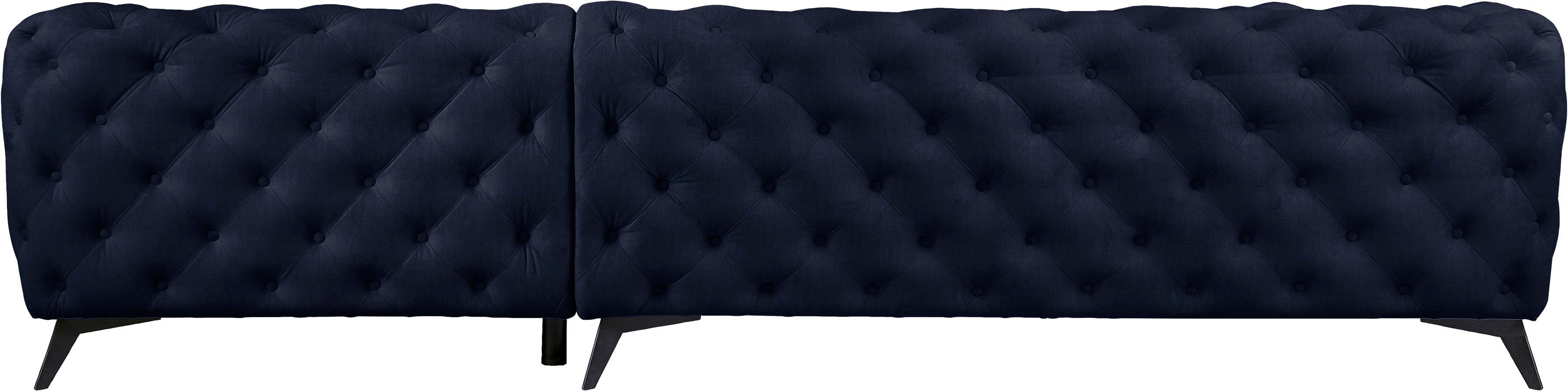 Leonique Chesterfield-bank Glynis L-vorm luxueuze capitonnage, moderne chesterfield look, kleur van de poten ter keuze