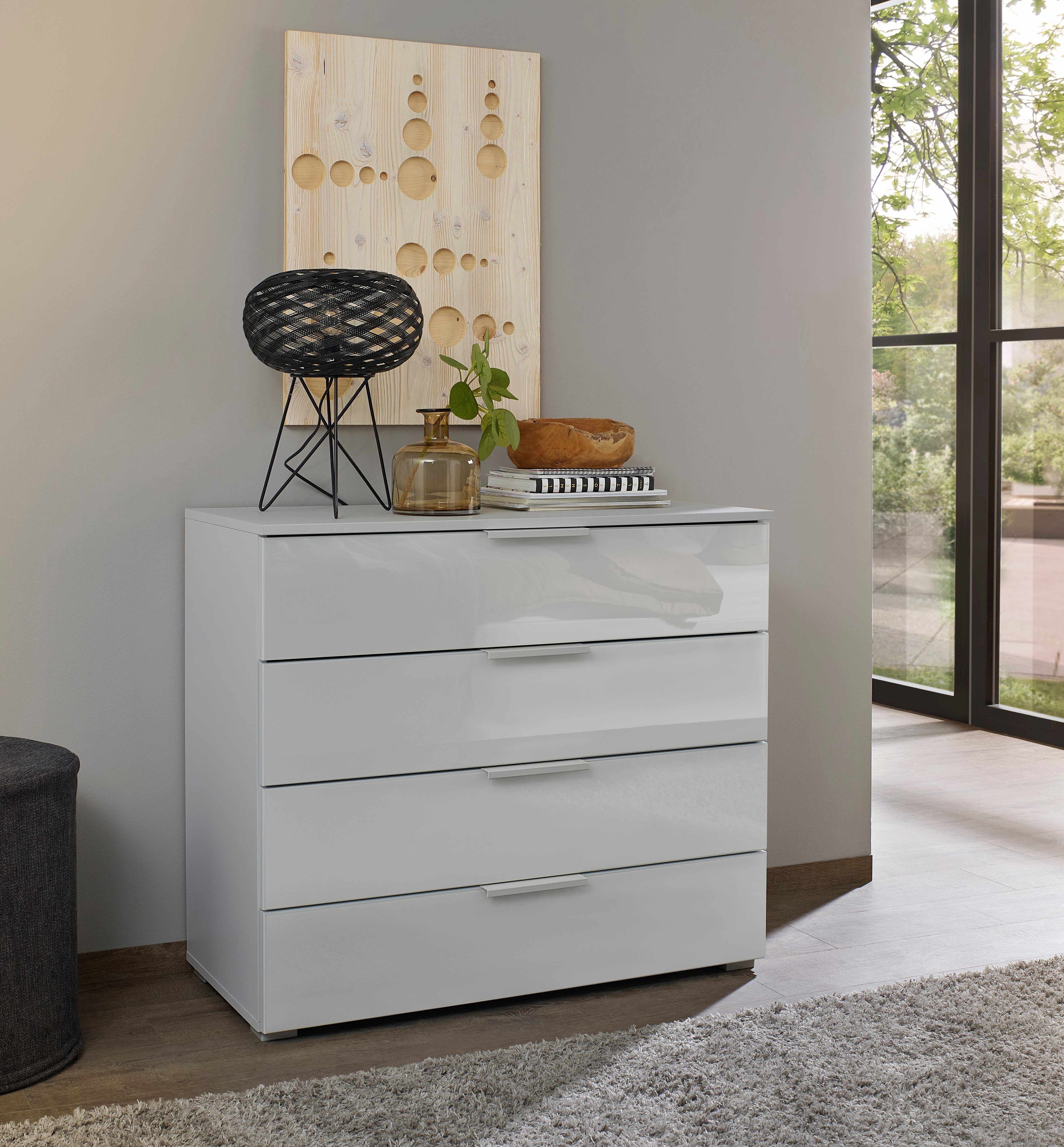 rauch Ladekast Sideboard commode ladecommode KOLUNA met glasfront Breedte 93 cm met 4 grote lades voor veel opbergruimte MADE IN GERMANY