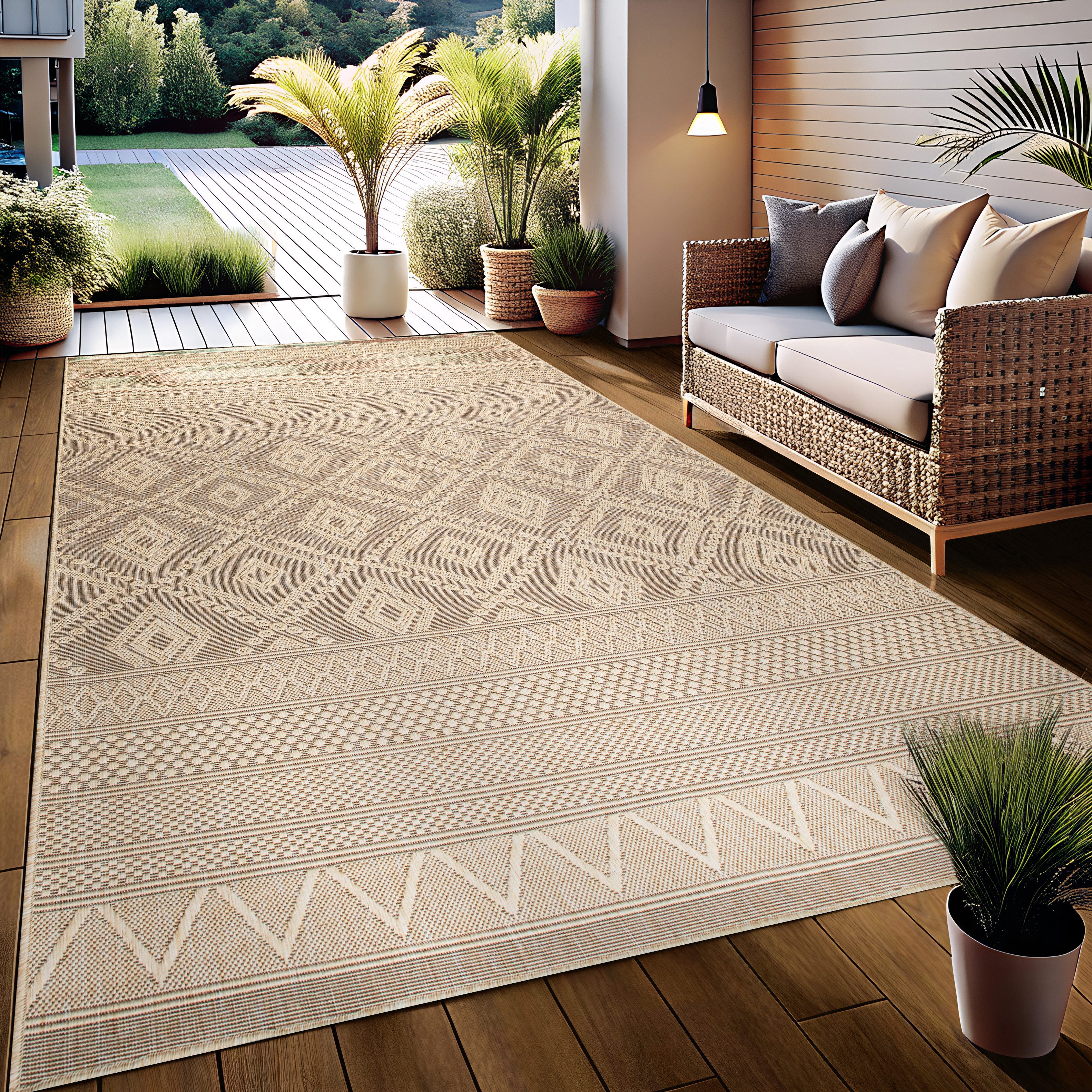 my home Vloerkleed Toronto is ook als loper verkrijgbaar Geschikt voor binnen en buiten, sisal-look, weerbestendig & uv-bestendig, boho