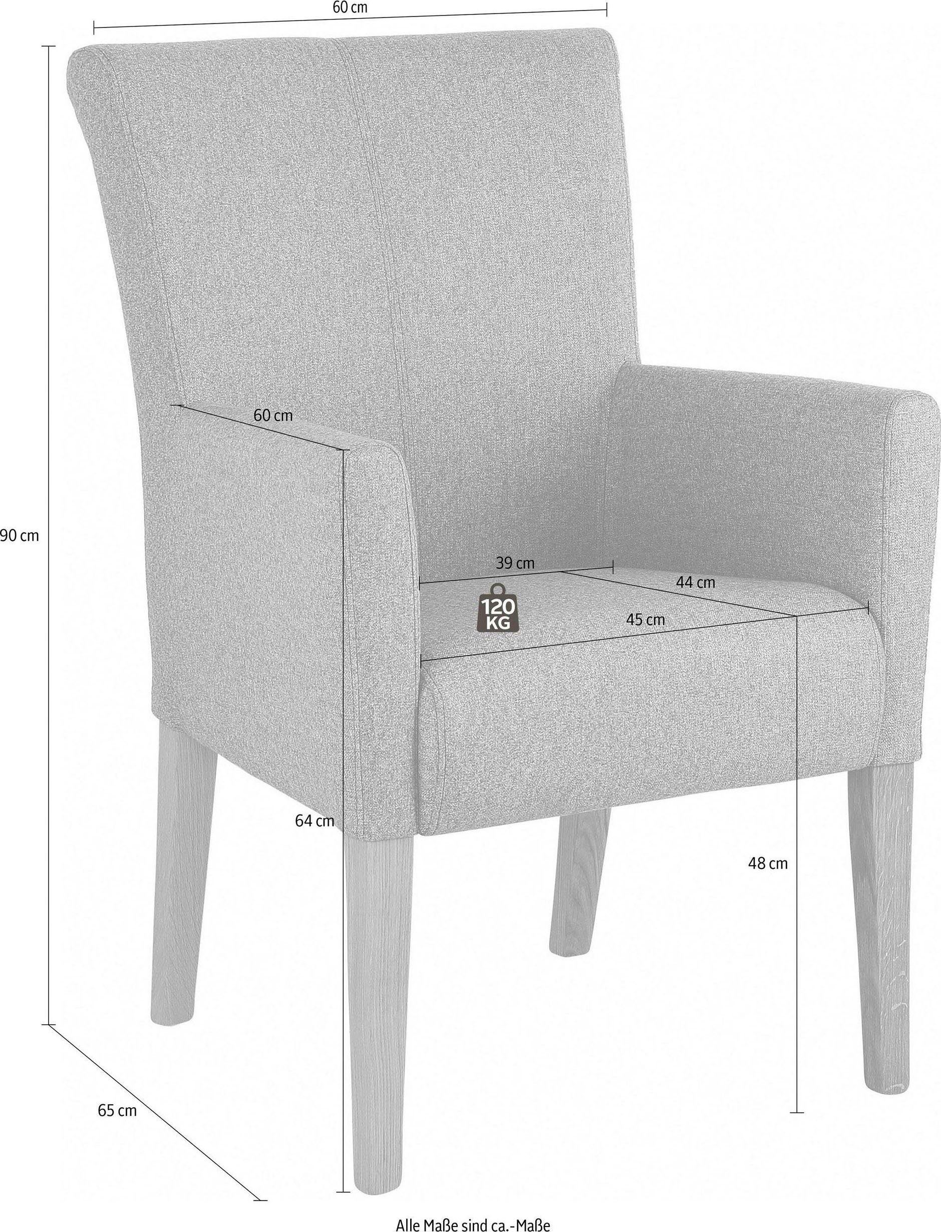 Home affaire Stoel met armleuningen King BESTSELLER! Eetkamerstoel met comfortabele bekleding, eetkamerstoel met armleuningen