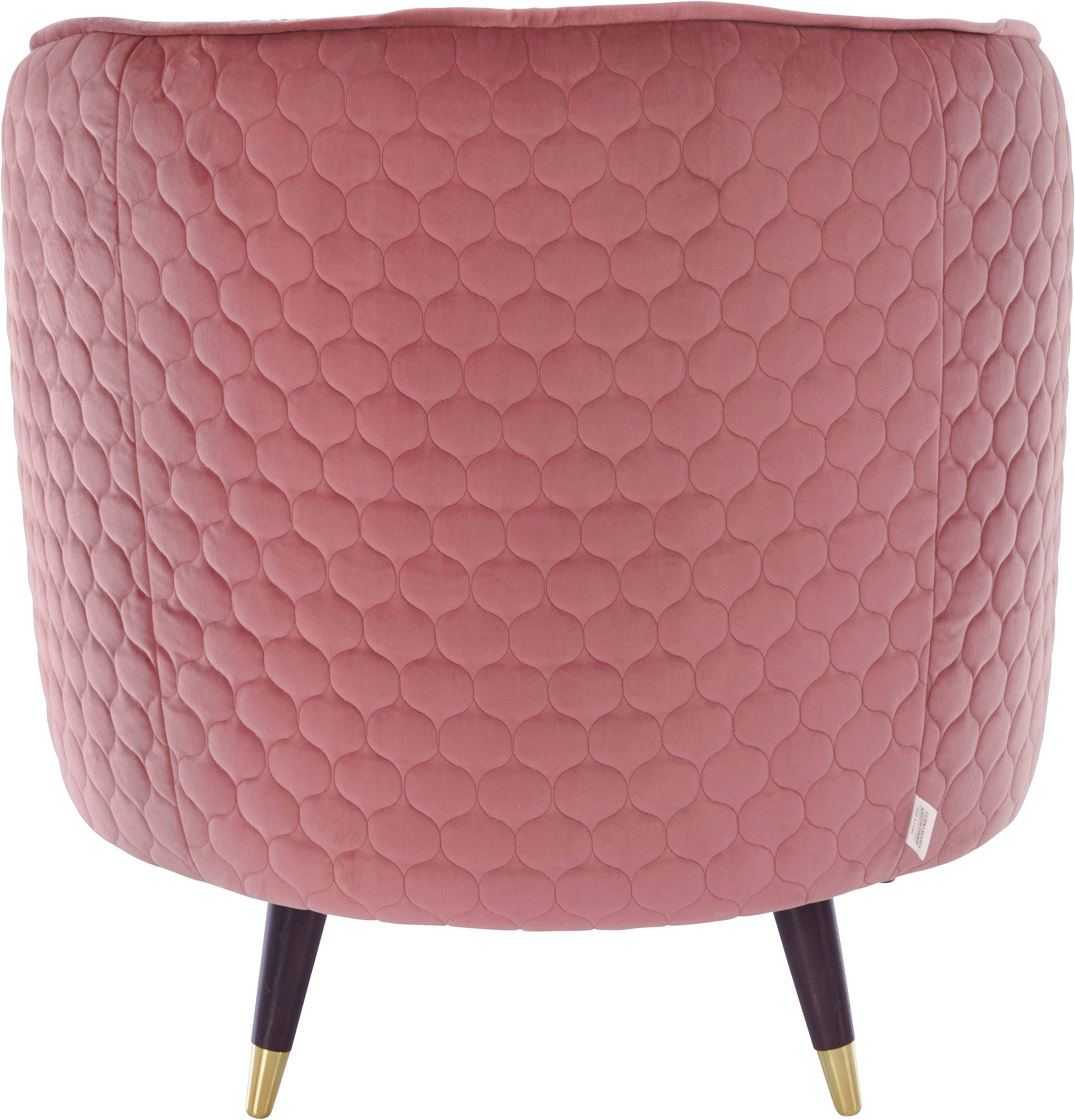 Guido Maria Kretschmer Home&Living Fauteuil Oradea cocktailstoel met elegante stiksels op achterzijde van de rugleuning