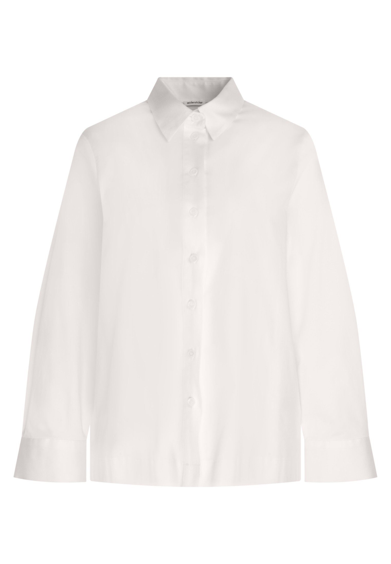 seidensticker Overhemdblouse Zwarte roos Lange mouwen kraag uni