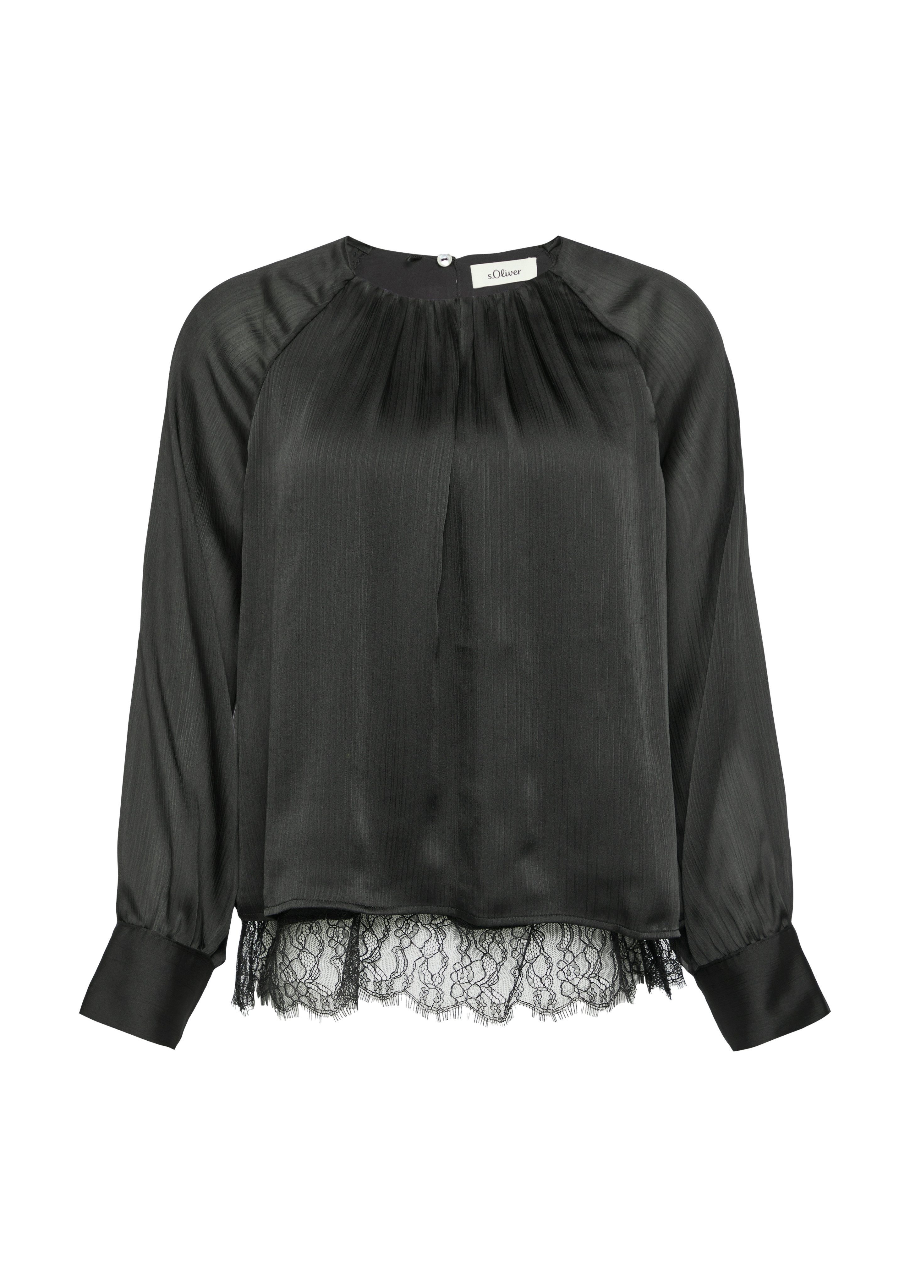 s.Oliver BLACK LABEL Blouse met lange mouwen met lichte ribstructuur
