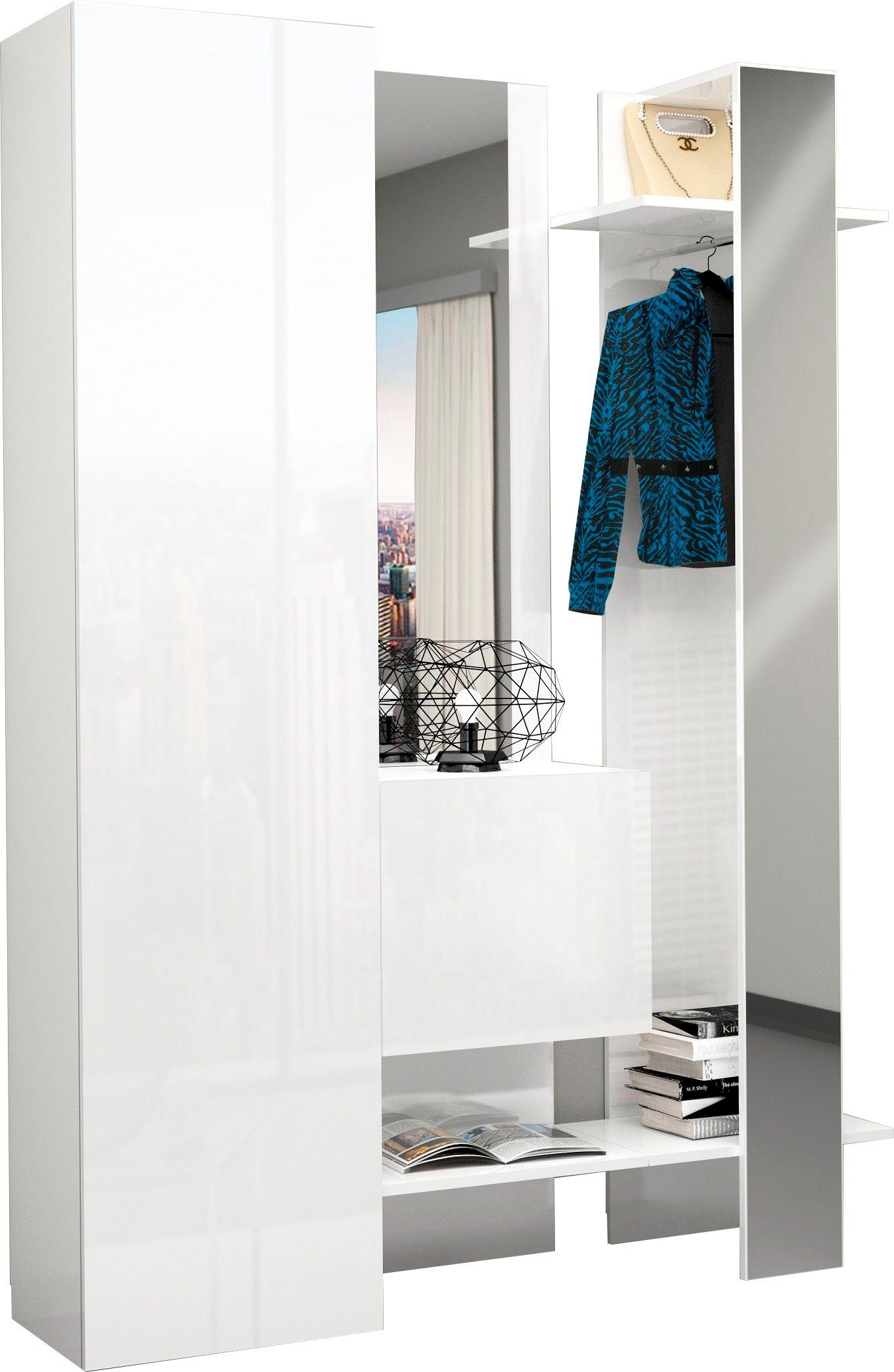 INOSIGN Halmeubelset Compact Hoogte ca. 190 cm wandkapstokken wit