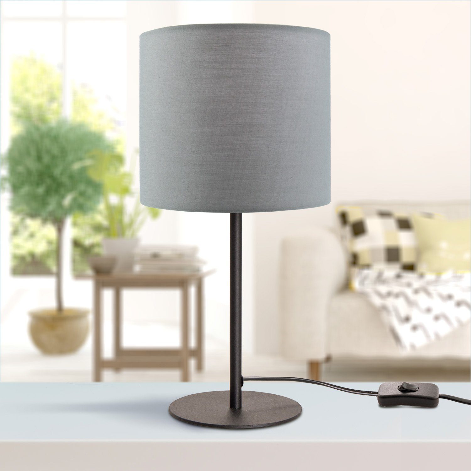 Paco Home Tafellamp Uni Color LED E14 lamp, voor woonkamer en slaapkamer, effen kleuren, decor