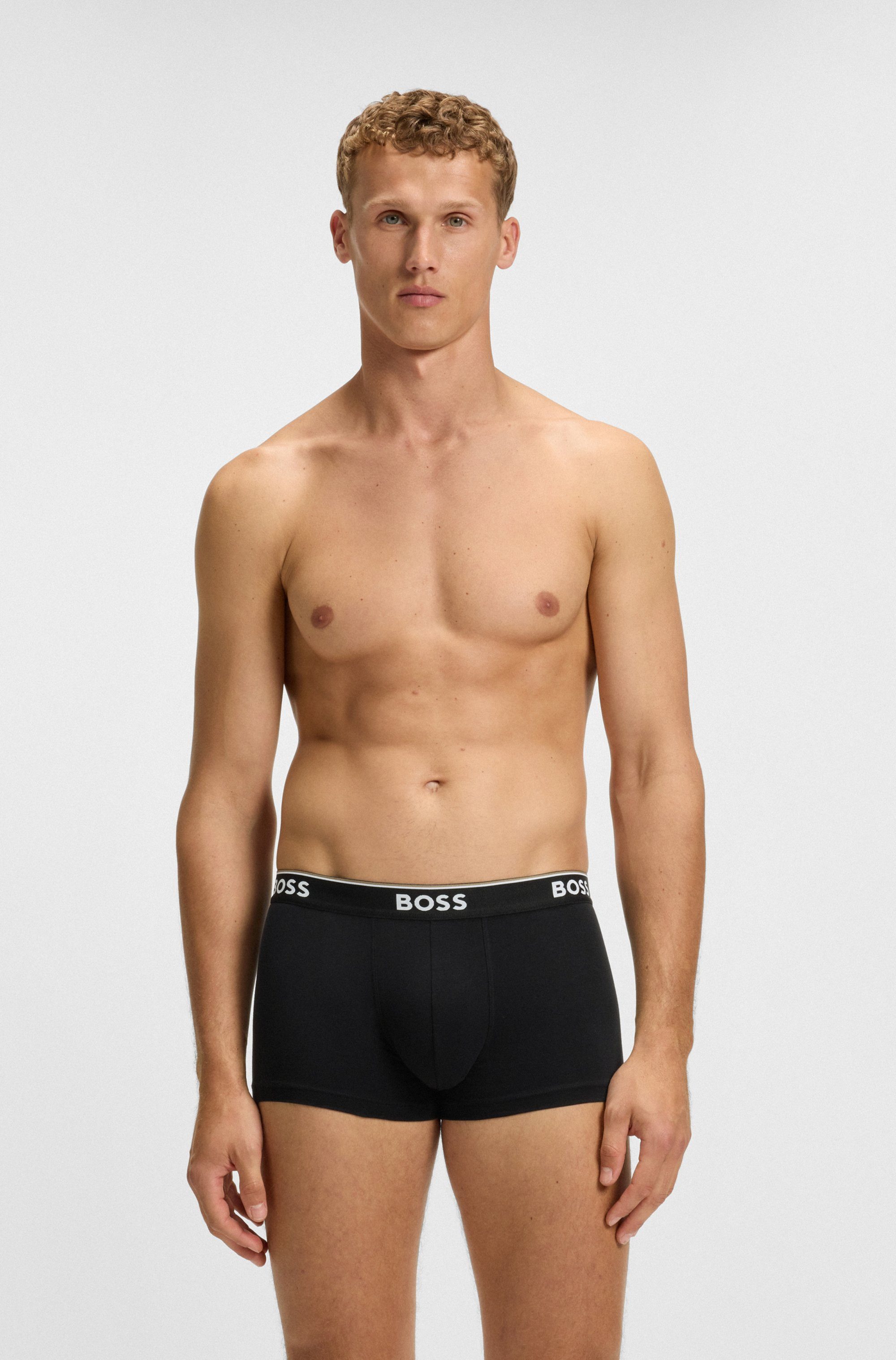 BOSS Boxershort TRUNK 3 PACK BOSS opdruk op de tailleband (3 stuks)