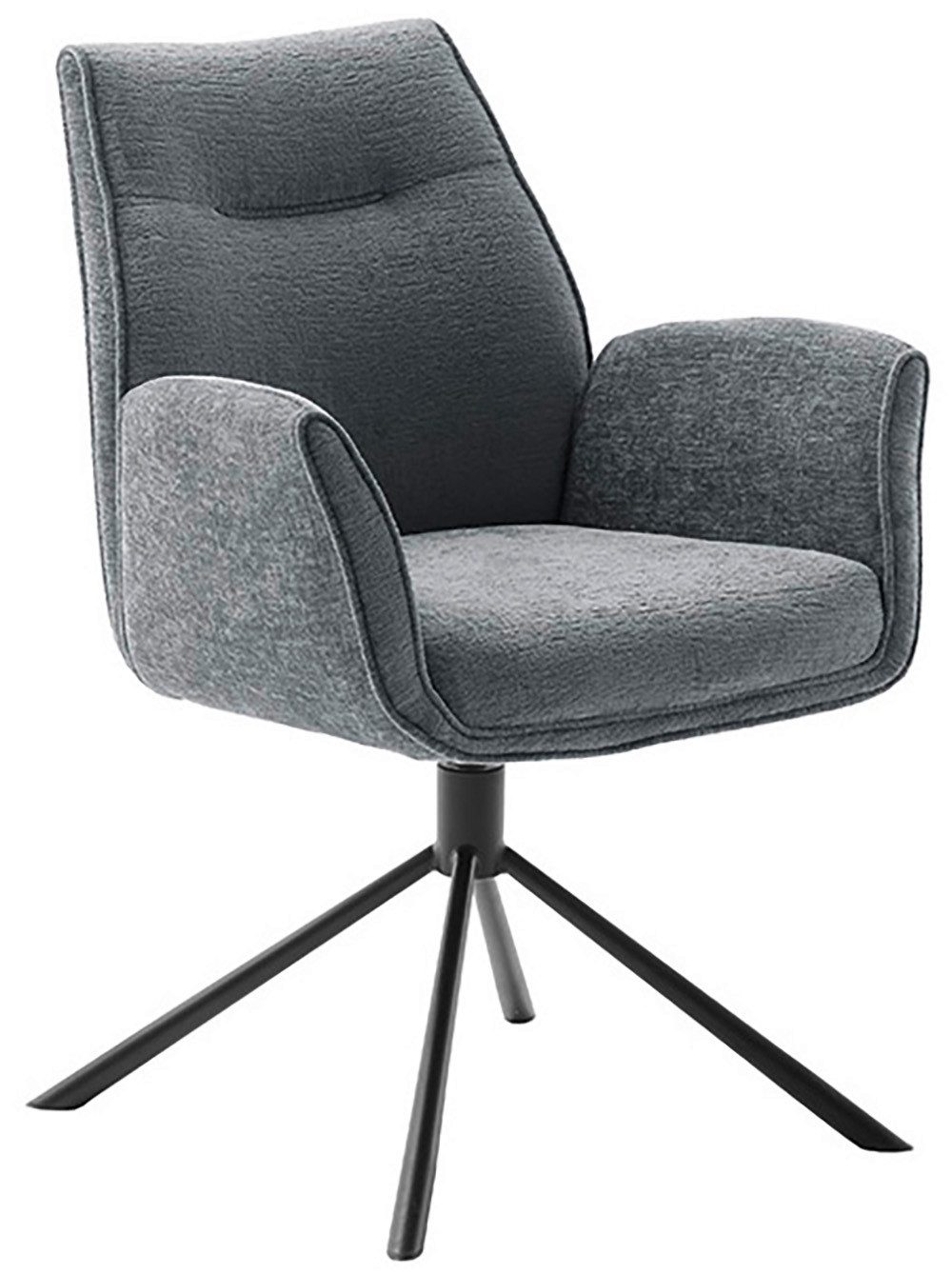 MCA furniture Eetkamerstoel (2-set), draaibaar 360°, belastbaarheid 120 kg, zithoogte ca. 50 cm 4 poot stoelen grijs